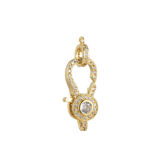 Full cz lobster clasp unique design lobster claw with jump ring for necklace bracelet making supply