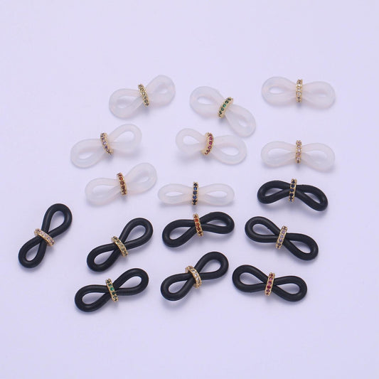 Rubber parts with adjustable Cz Beads for Glasses Charm Trend Sunglasses Eyeglasses Charm Supply Jewelry Making