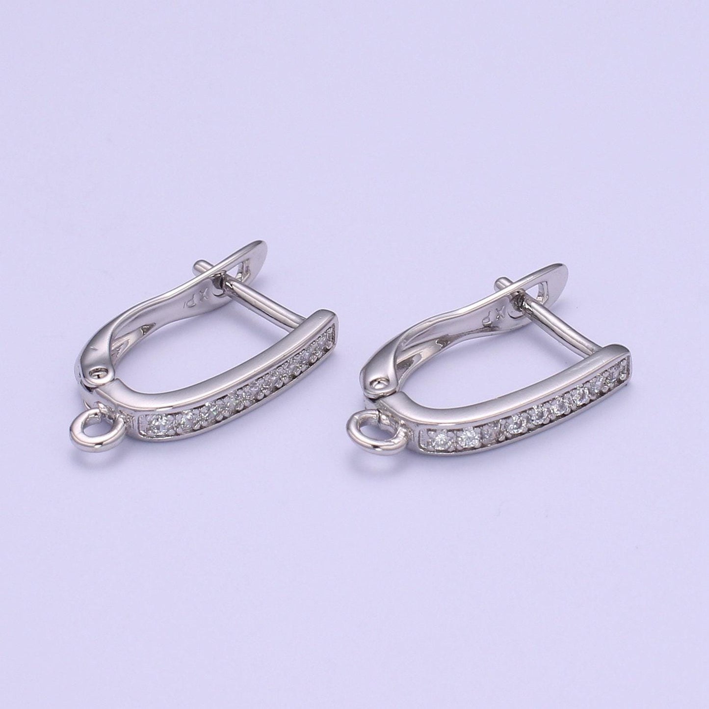 Gold one touch w/ open link lever hoop earring making, 17.6x10 mm, nickel free lead free for earring charm making findings