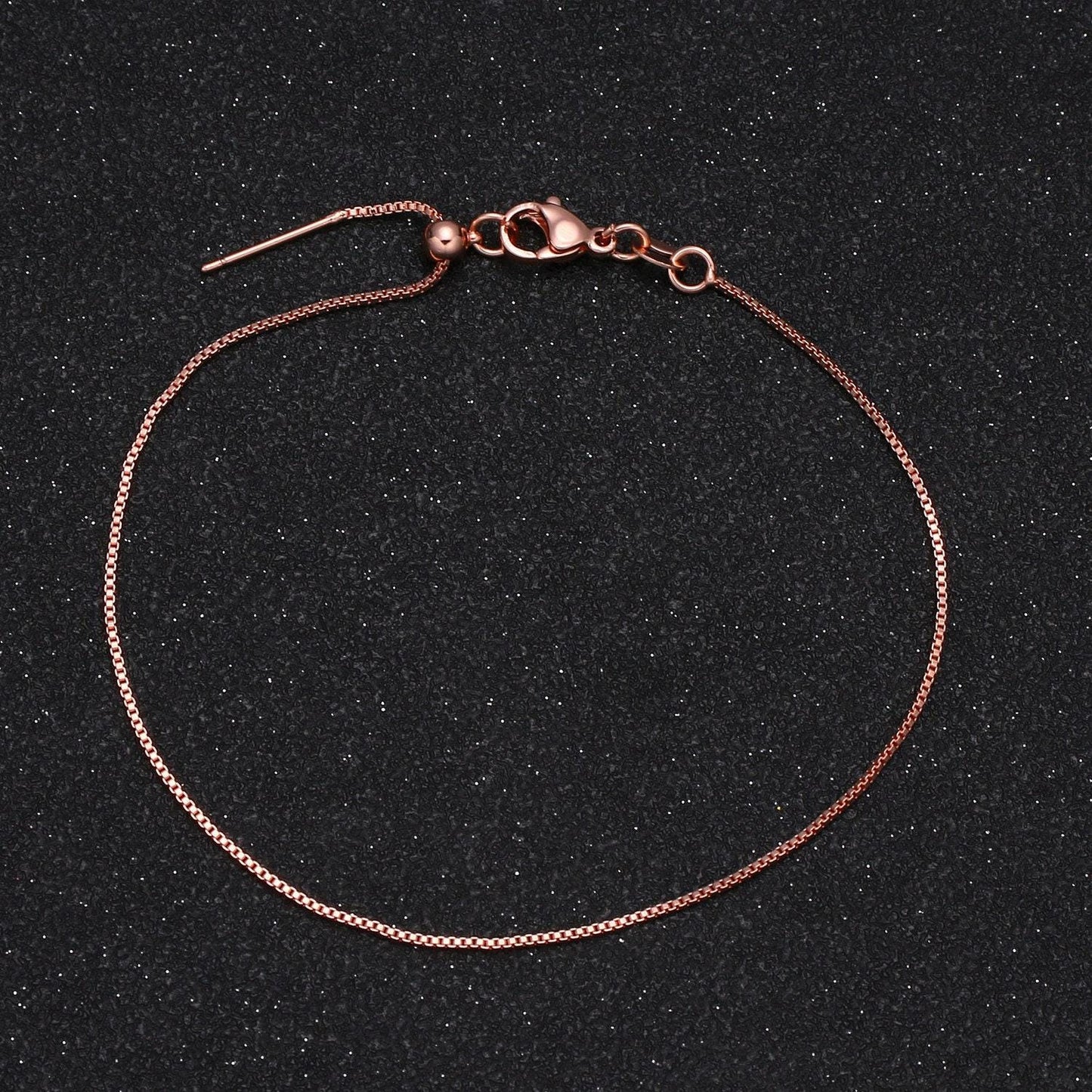 1x adjustable bracelet ready to wear 18k gold square box chain bracelet dainty box chain for jewelry making with pendant charm l-206
