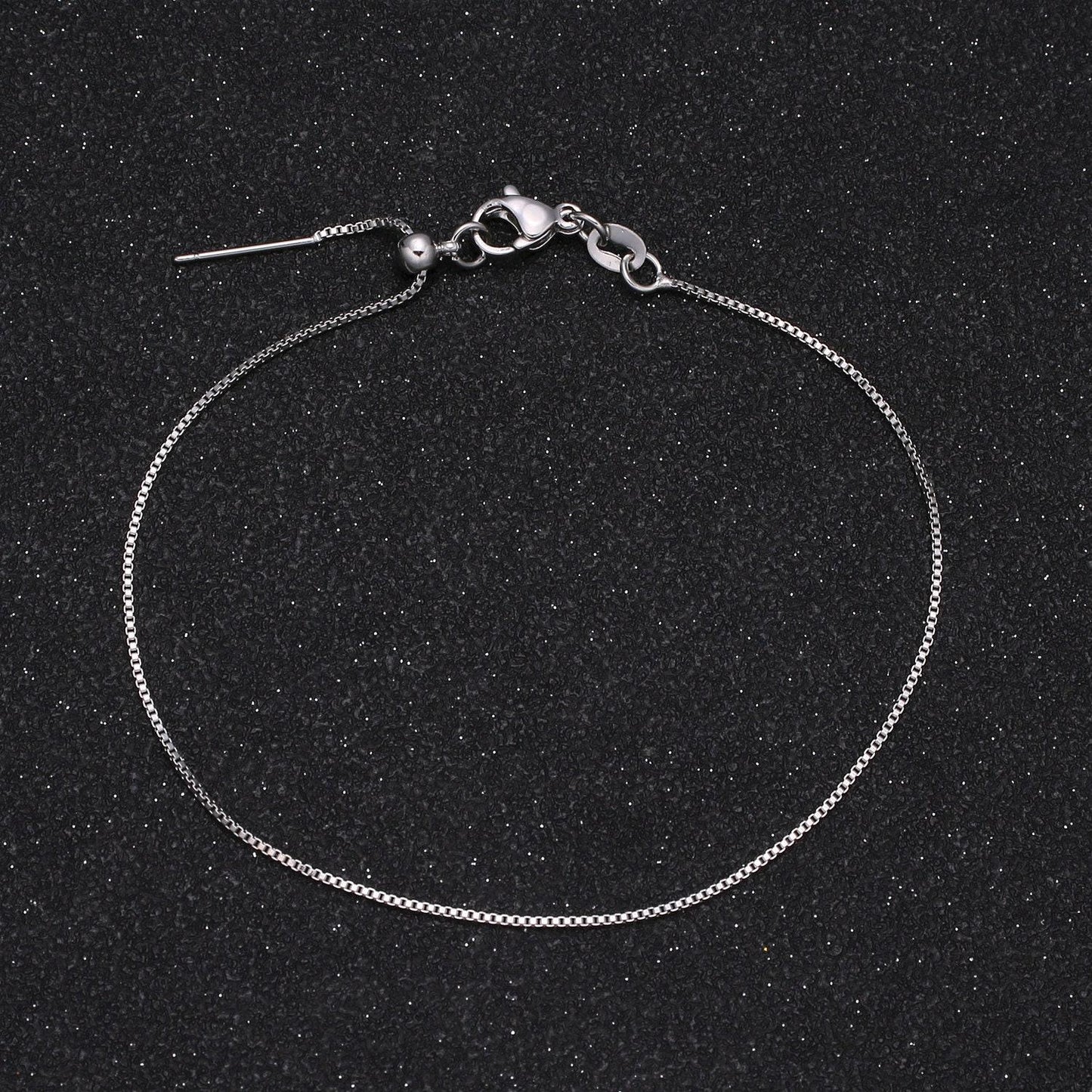 1x adjustable bracelet ready to wear 18k gold square box chain bracelet dainty box chain for jewelry making with pendant charm l-206