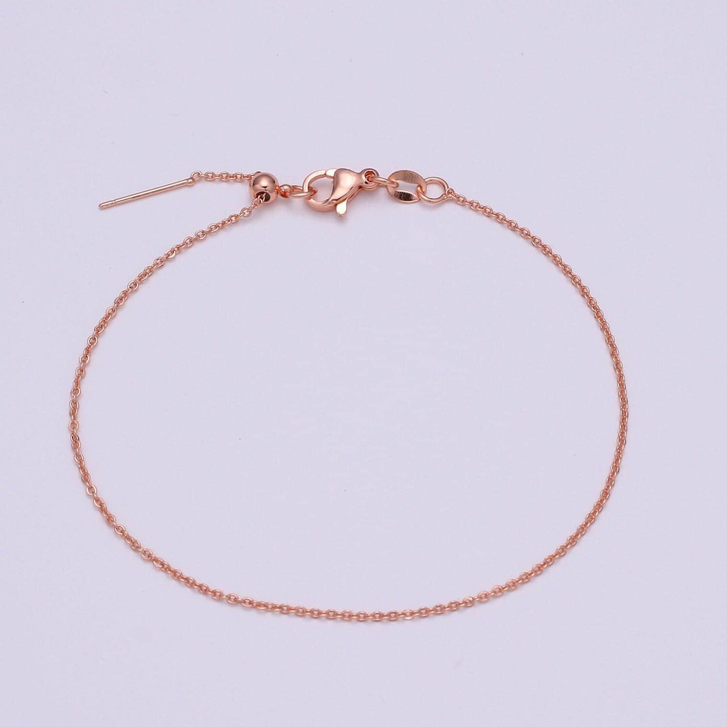 1x adjustable cable chain necklace dainty cable chain for jewelry making with pendant charm, l-202~l-205