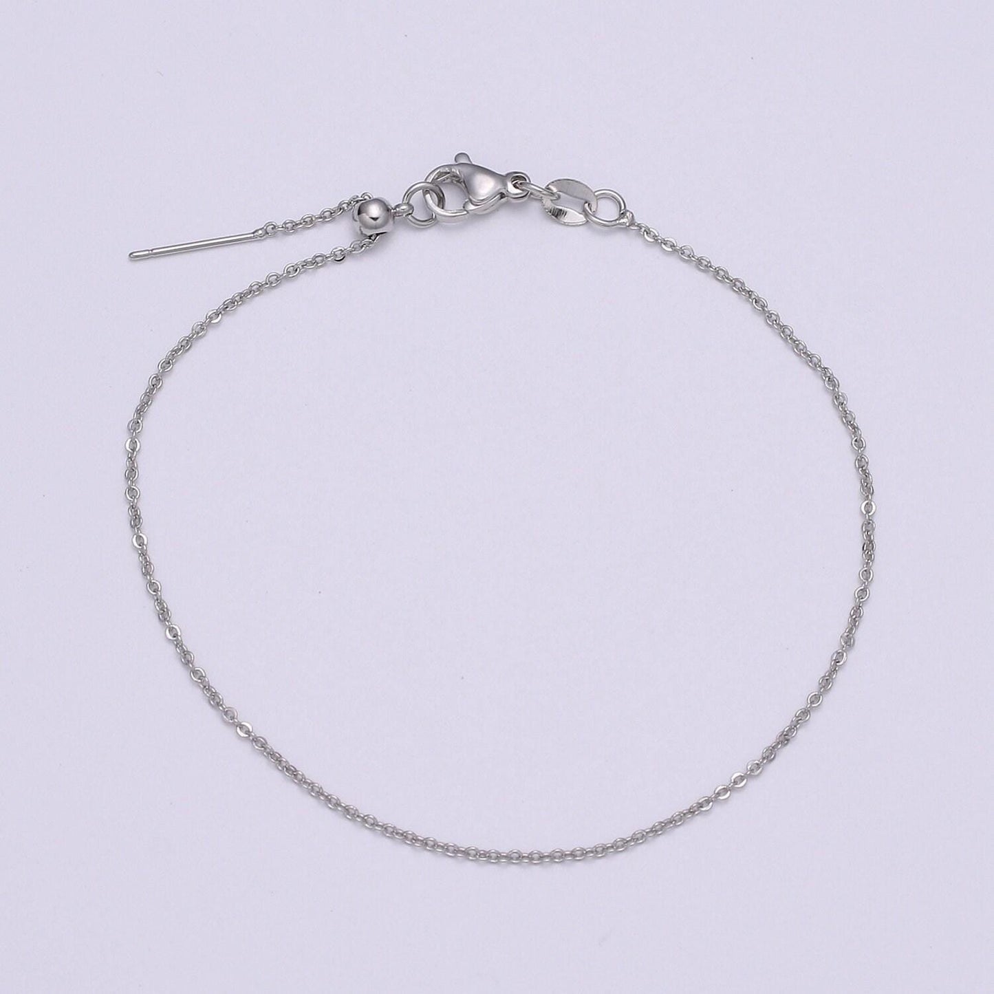 1x adjustable cable chain necklace dainty cable chain for jewelry making with pendant charm, l-202~l-205