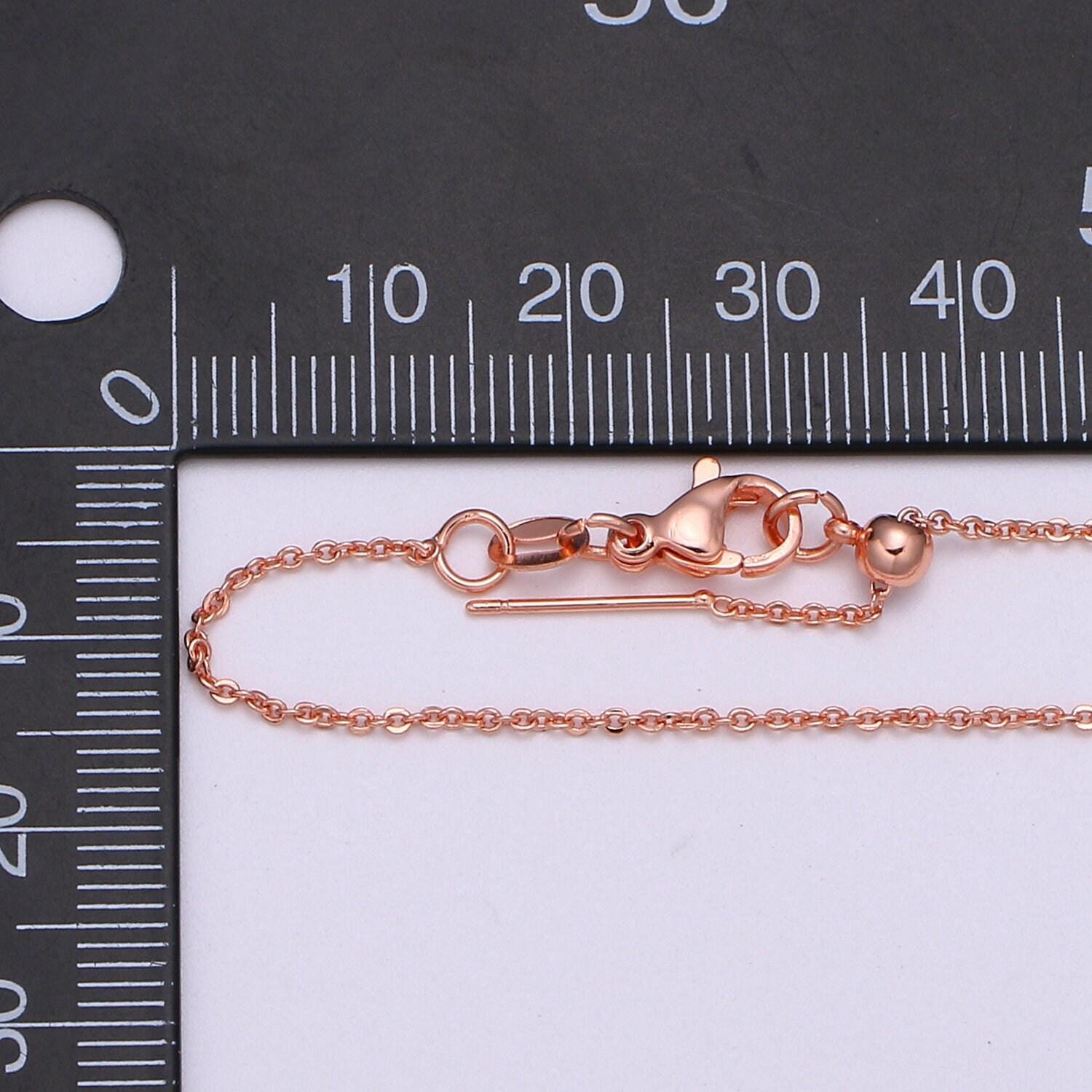 1x adjustable cable chain necklace dainty cable chain for jewelry making with pendant charm, l-202~l-205