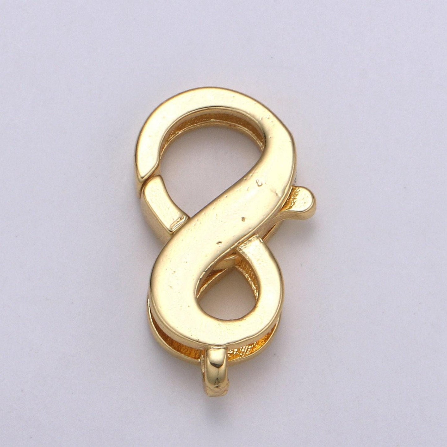 1pc wholesale lobster clasp 24k gold , infinity lobster claw for jewelry making, size 19.5mmx11.4mm, supp-1119