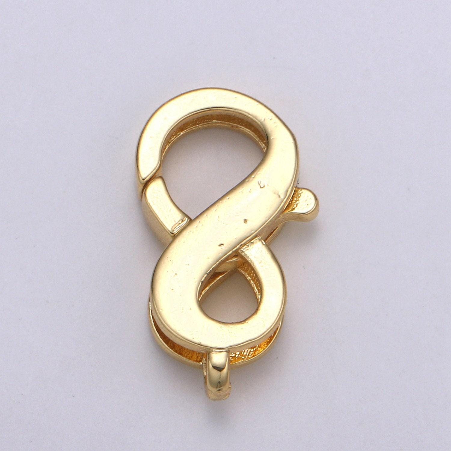 1pc wholesale lobster clasp 24k gold , infinity lobster claw for jewelry making, size 19.5mmx11.4mm, supp-1119