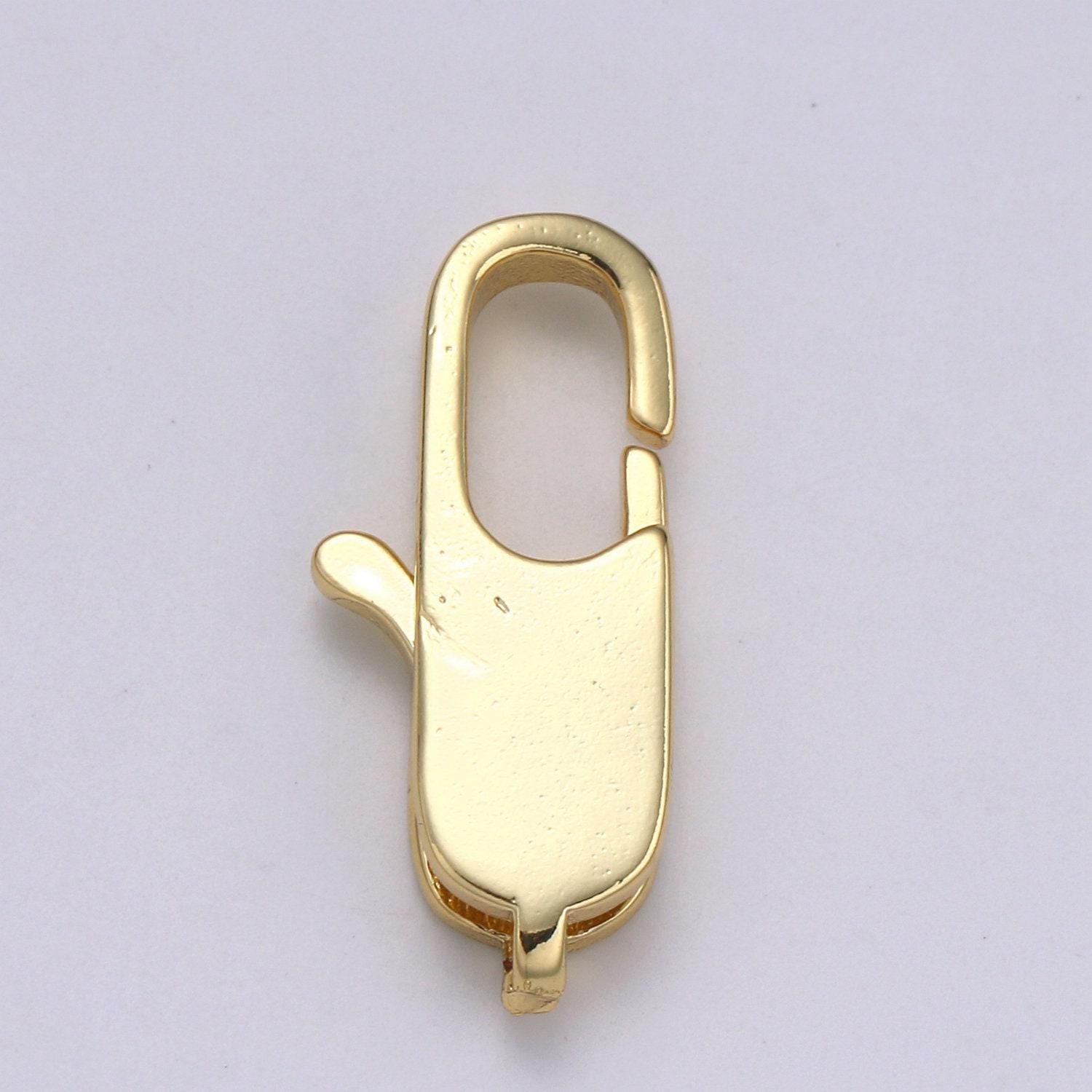 1pc wholesale lobster clasp 24k gold , rectangle lobster clasp for jewelry making, size option 20.3mmx8.8mm, supp-1113, l-177, k-224