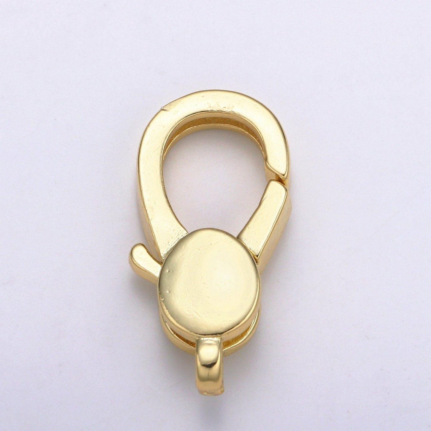 1pc wholesale lobster clasp 24k gold , oval lobster claw for jewelry making, size option 19.4mmx10.7mm, supp-1112