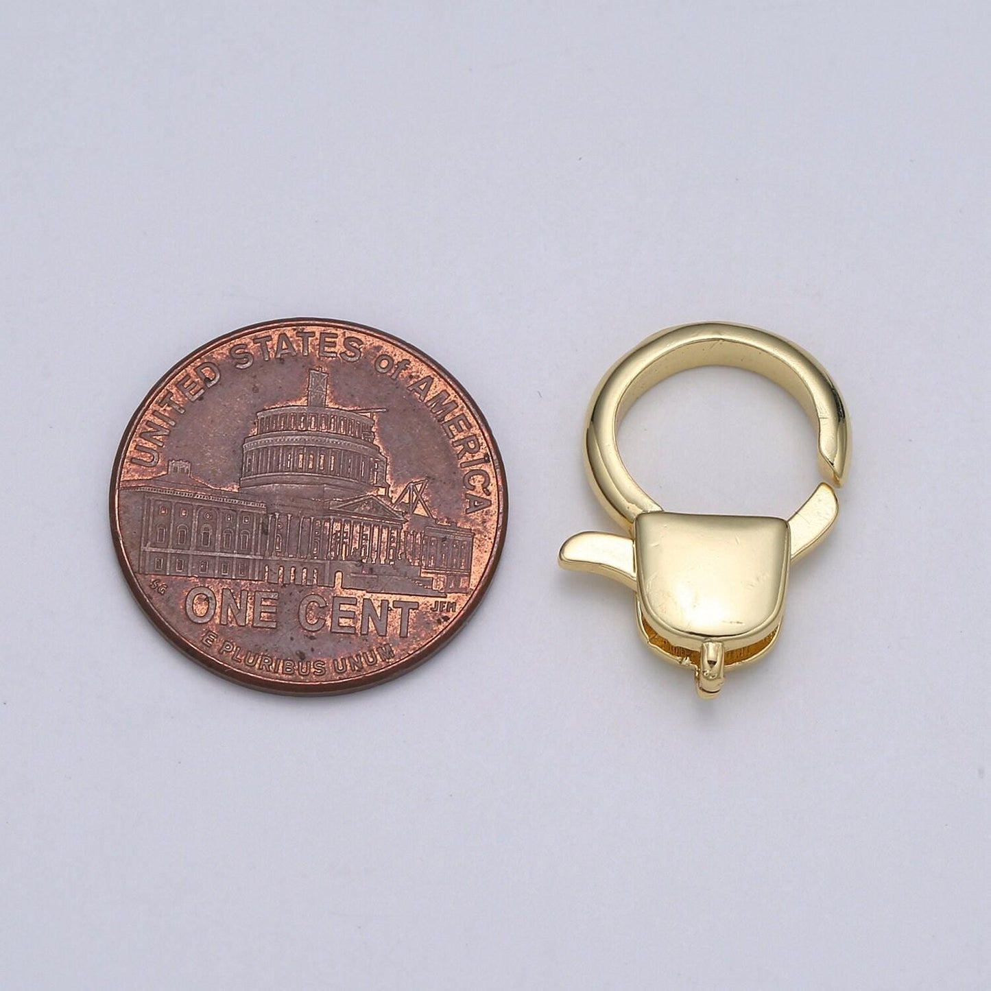 1pc wholesale lobster clasp 24k gold circle head lobster claw for jewelry making, size option 19.3mmx13.3mm, supp-1111