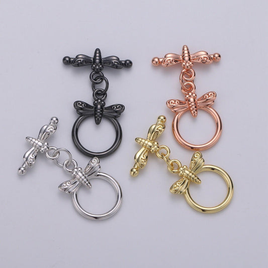 Wholesale gold toggle clasp, rose gold , black, silver bee toggle clasps fancy design ot clasp bulk supply for bracelet necklace component