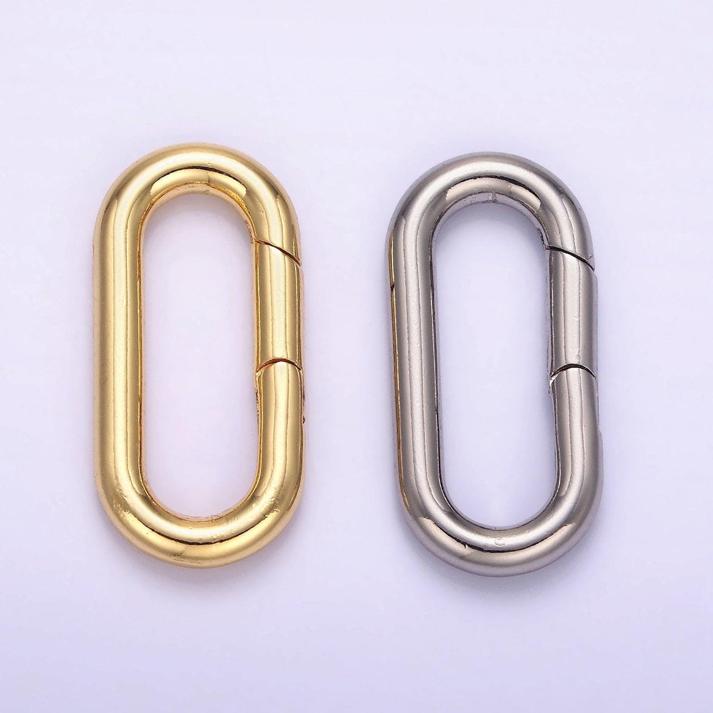 14k gold filled oval carabiner clasp buckle clasp carabiner push gate ring charm holder for diy jewelry making supply l080