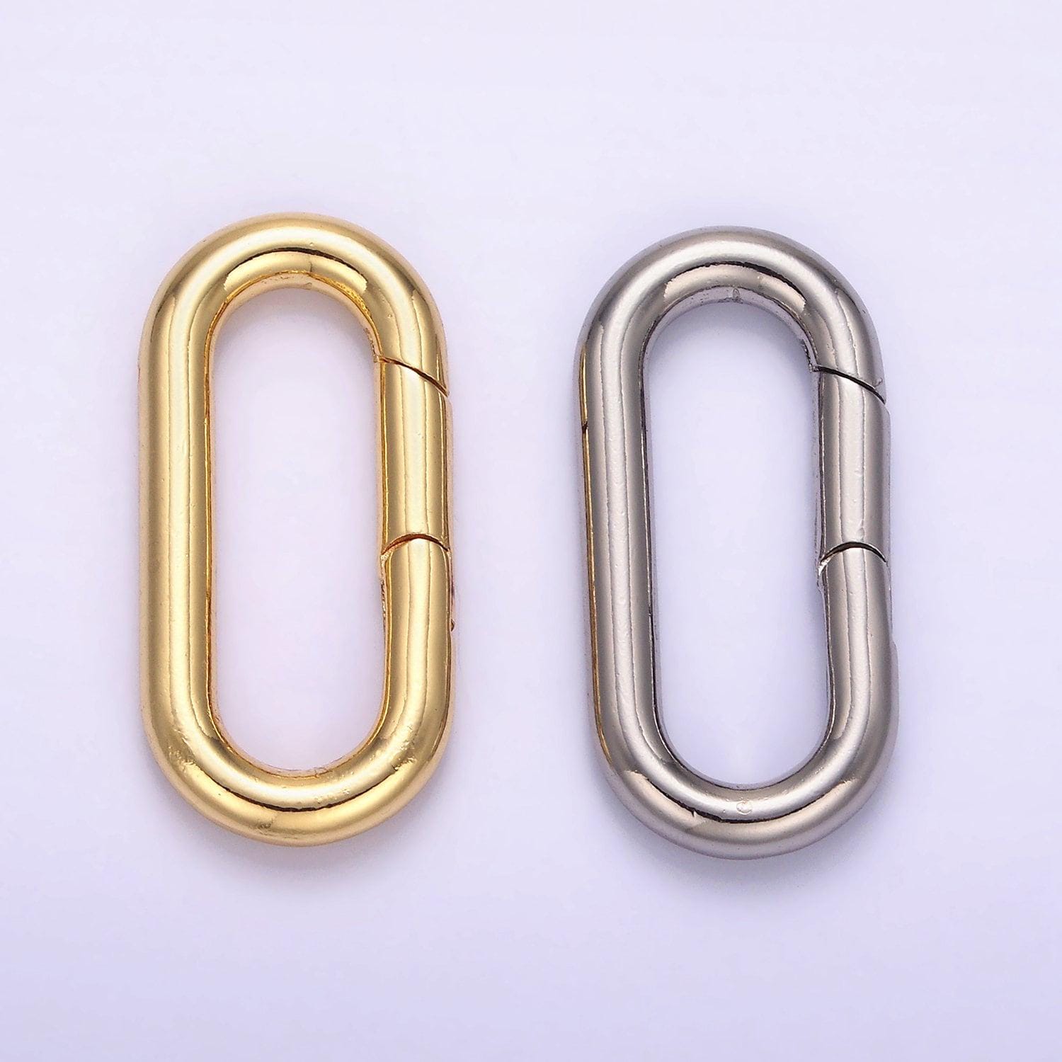 14k gold filled oval carabiner clasp buckle clasp carabiner push gate ring charm holder for diy jewelry making supply l080