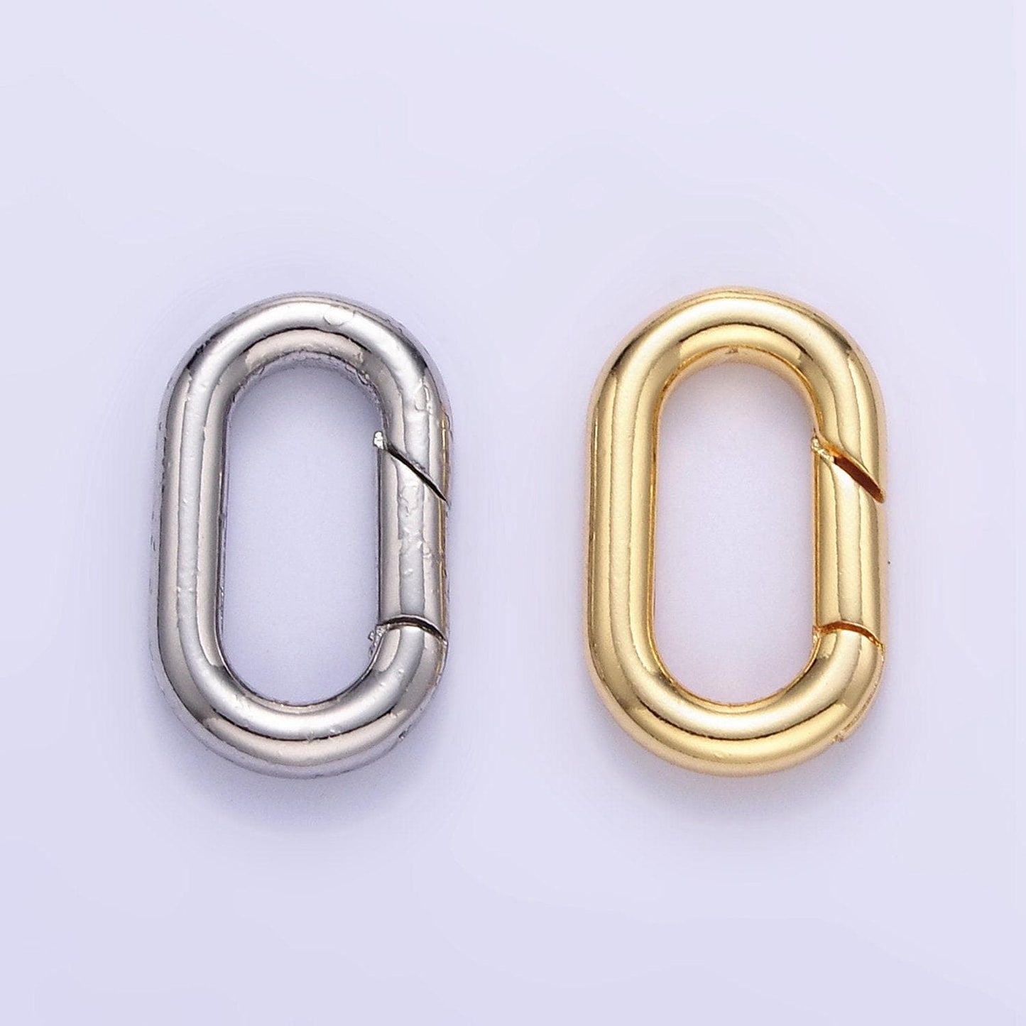 Mini gold oval spring gate ring clasp for jewelry necklace bracelet purse oval push gate snap hook for charm holder jewelry making carabiner