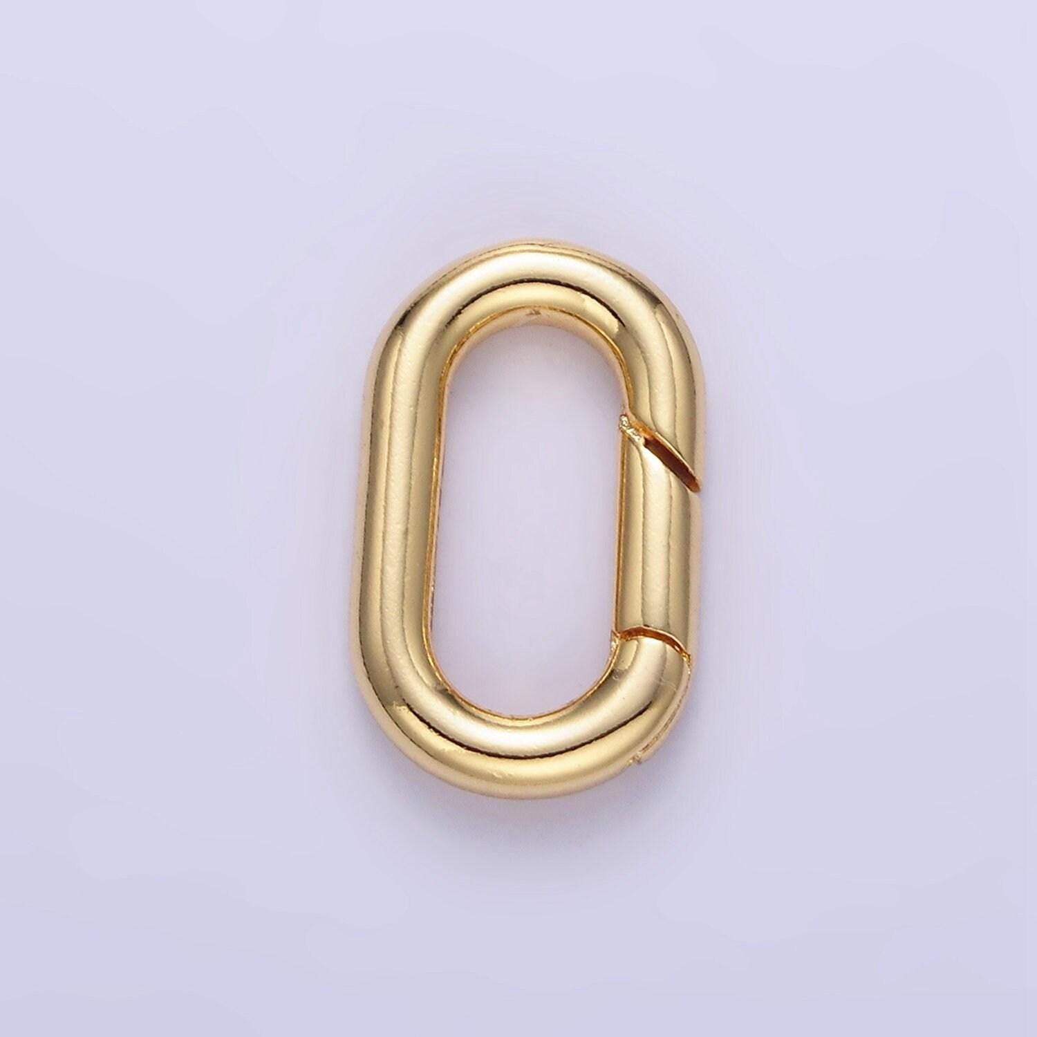 Mini gold oval spring gate ring clasp for jewelry necklace bracelet purse oval push gate snap hook for charm holder jewelry making carabiner