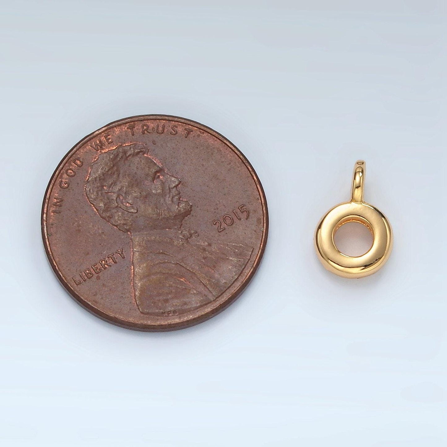 Gold plain charm holder for bracelet necklace jewelry making supply | l073