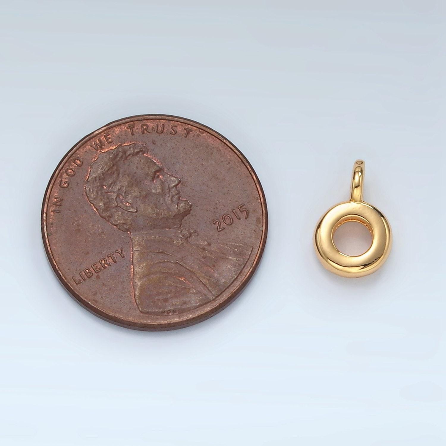 Gold plain charm holder for bracelet necklace jewelry making supply | l073