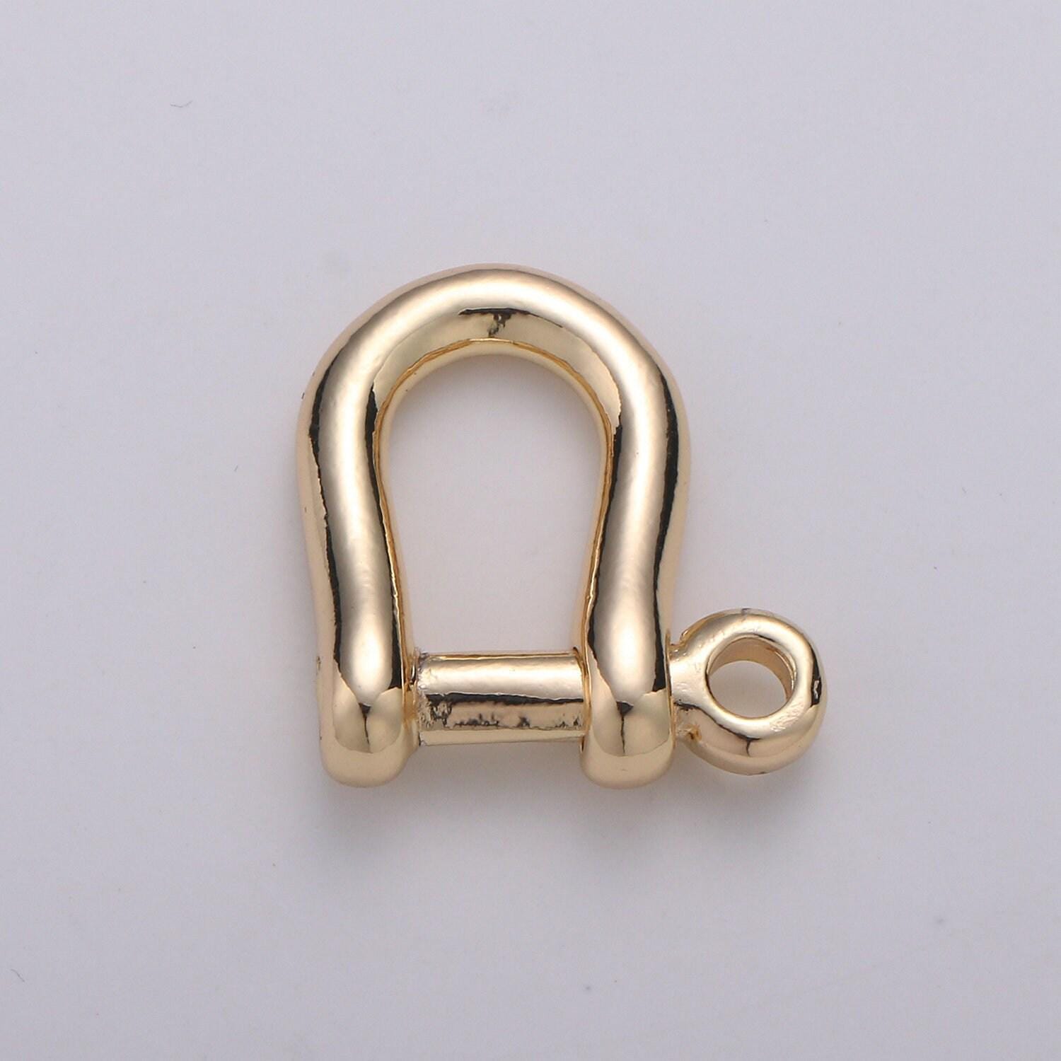 1pc 18k gold buckle clasp horse shoe screw clasp u shape clasp, oval clasp, simple oval shaped clasps,supp-955