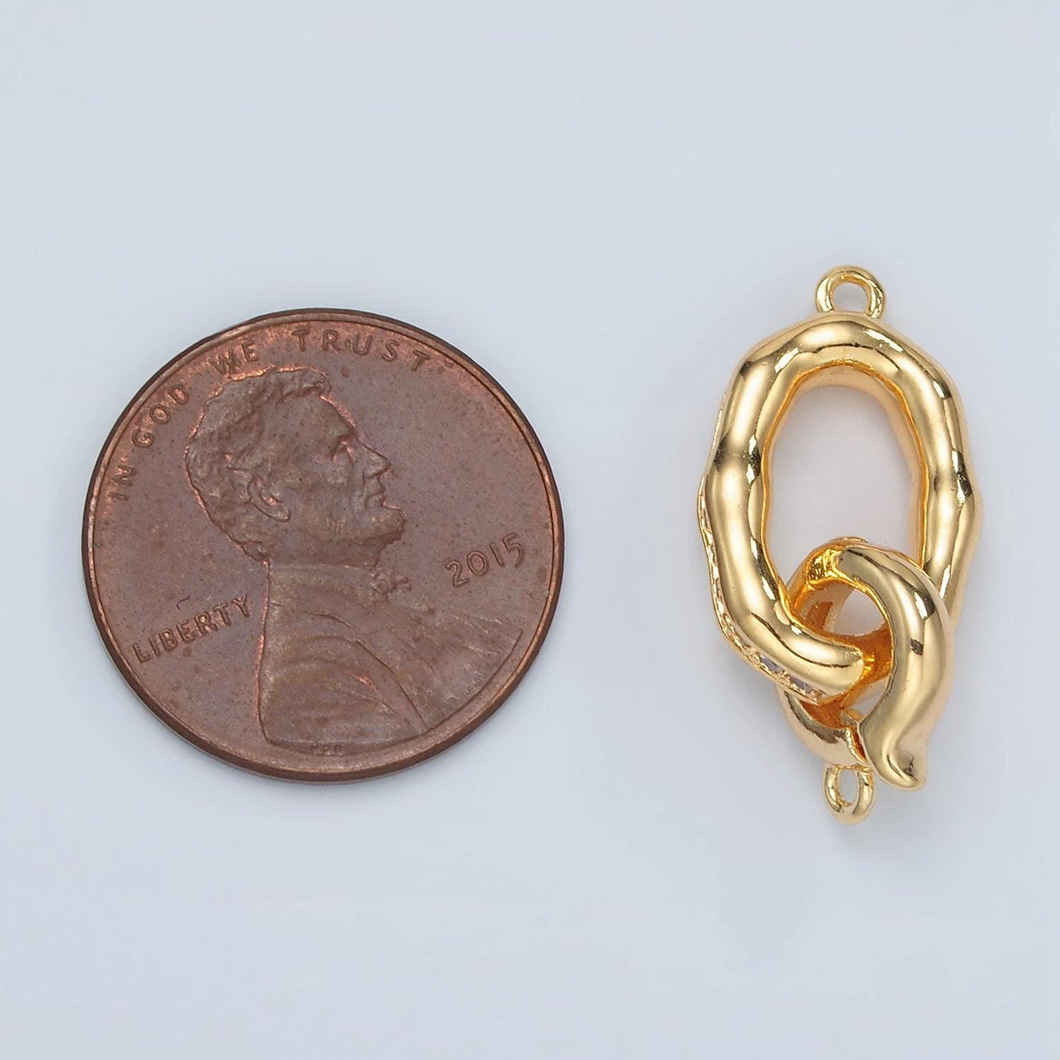 24k gold filled rustic cz link clasp lock connector spring push gate for diy jewelry finding necklace bracelet l002