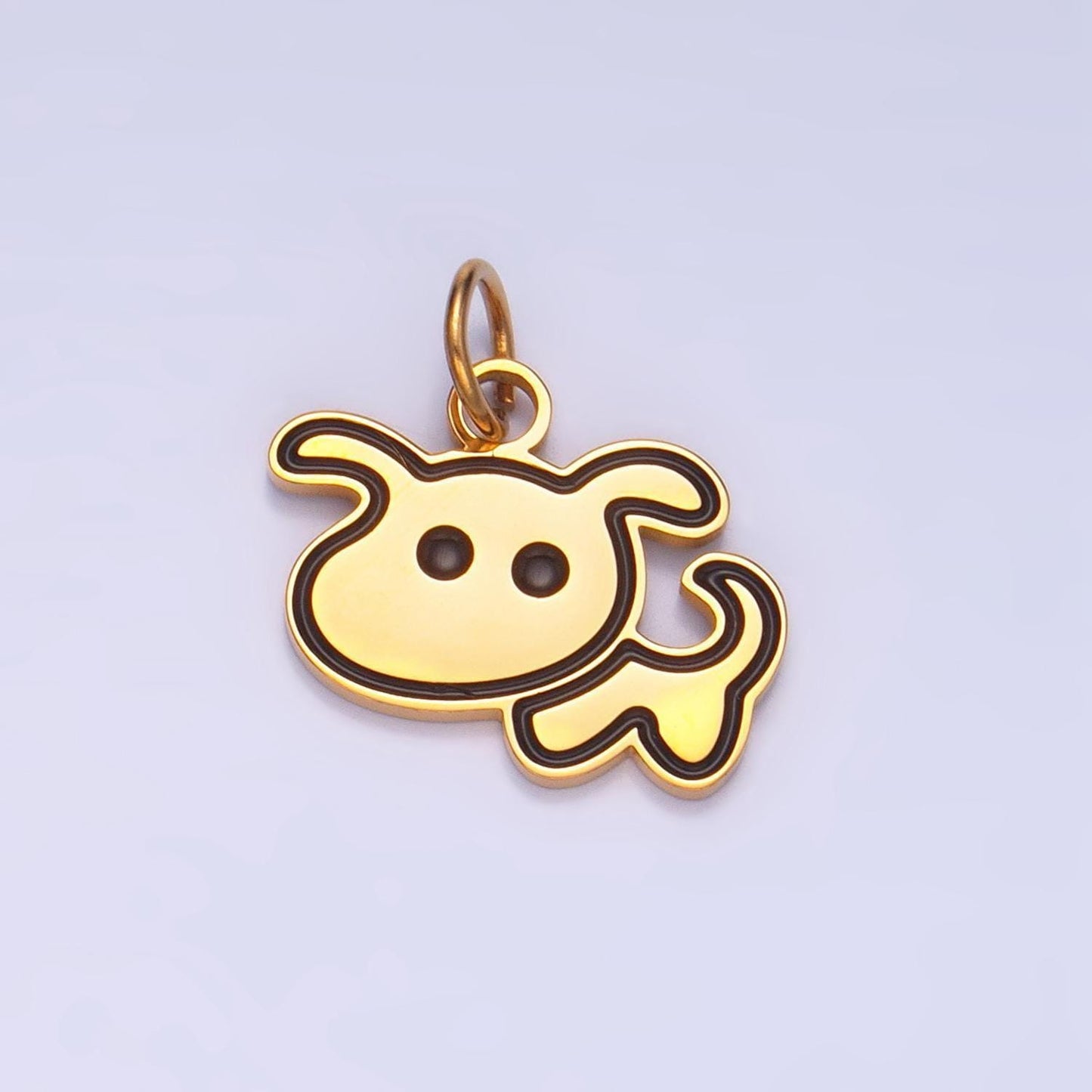 Dainty stainless steel dog charm cute puppy pendant kawaii charm bracelet necklace for diy jewelry making supply kids pet jewelry p1315