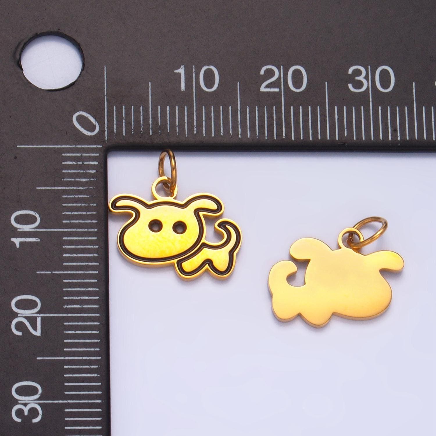 Dainty stainless steel dog charm cute puppy pendant kawaii charm bracelet necklace for diy jewelry making supply kids pet jewelry p1315