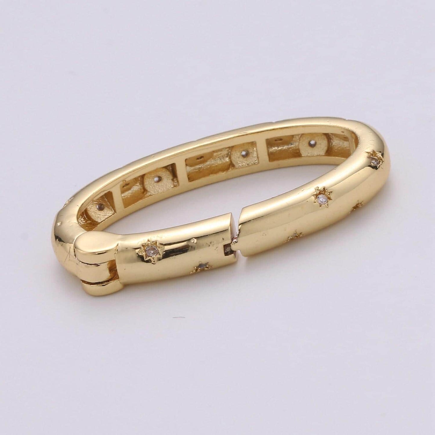 Gold spring gate ring,push gate ring, 30x15mm oval ring charm holder rose gold black gun metal silver clasp connector charm holder supp-85