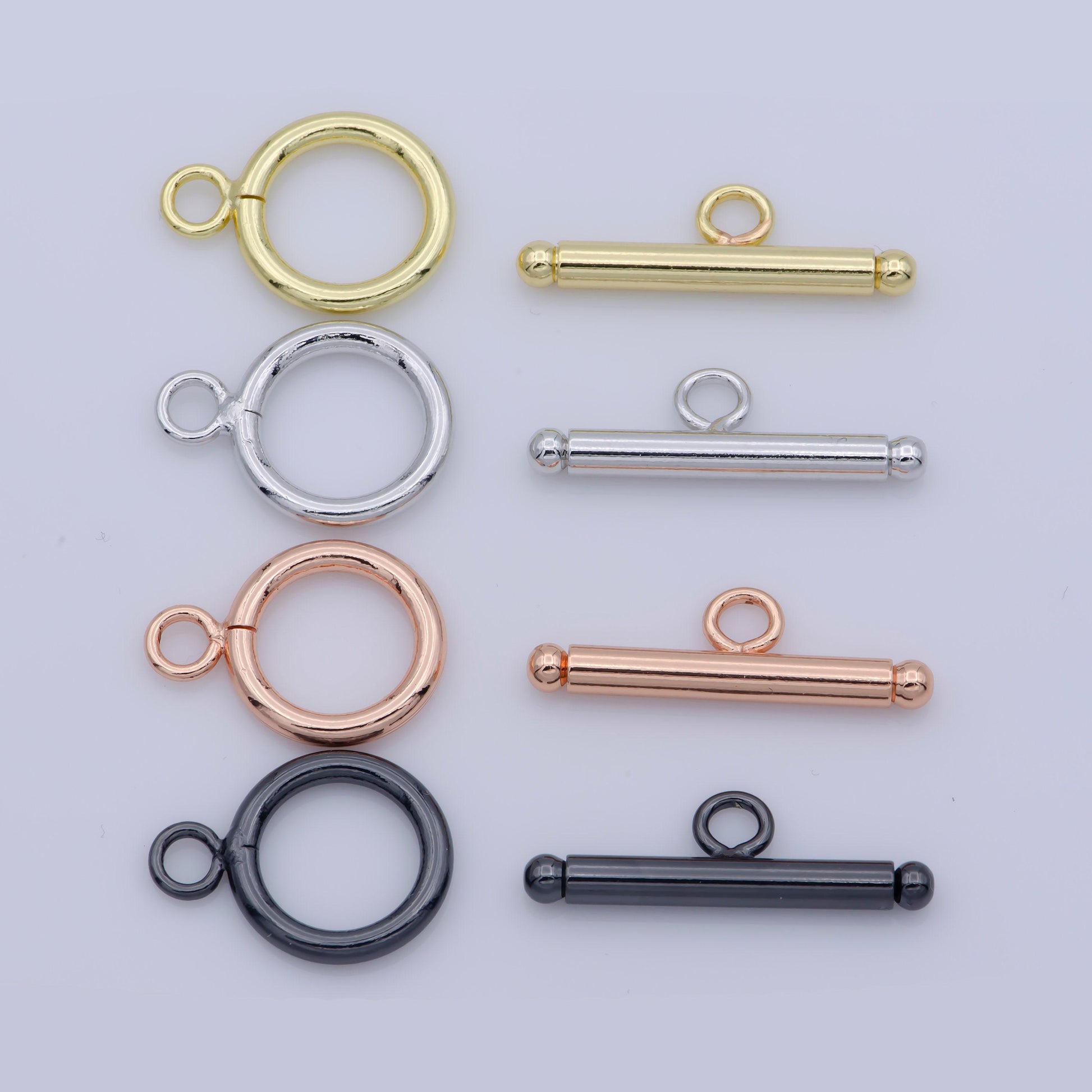 1 set 14mm gold toggle clasp, silver, rose gold, black ot clasp for bracelet necklace k-175