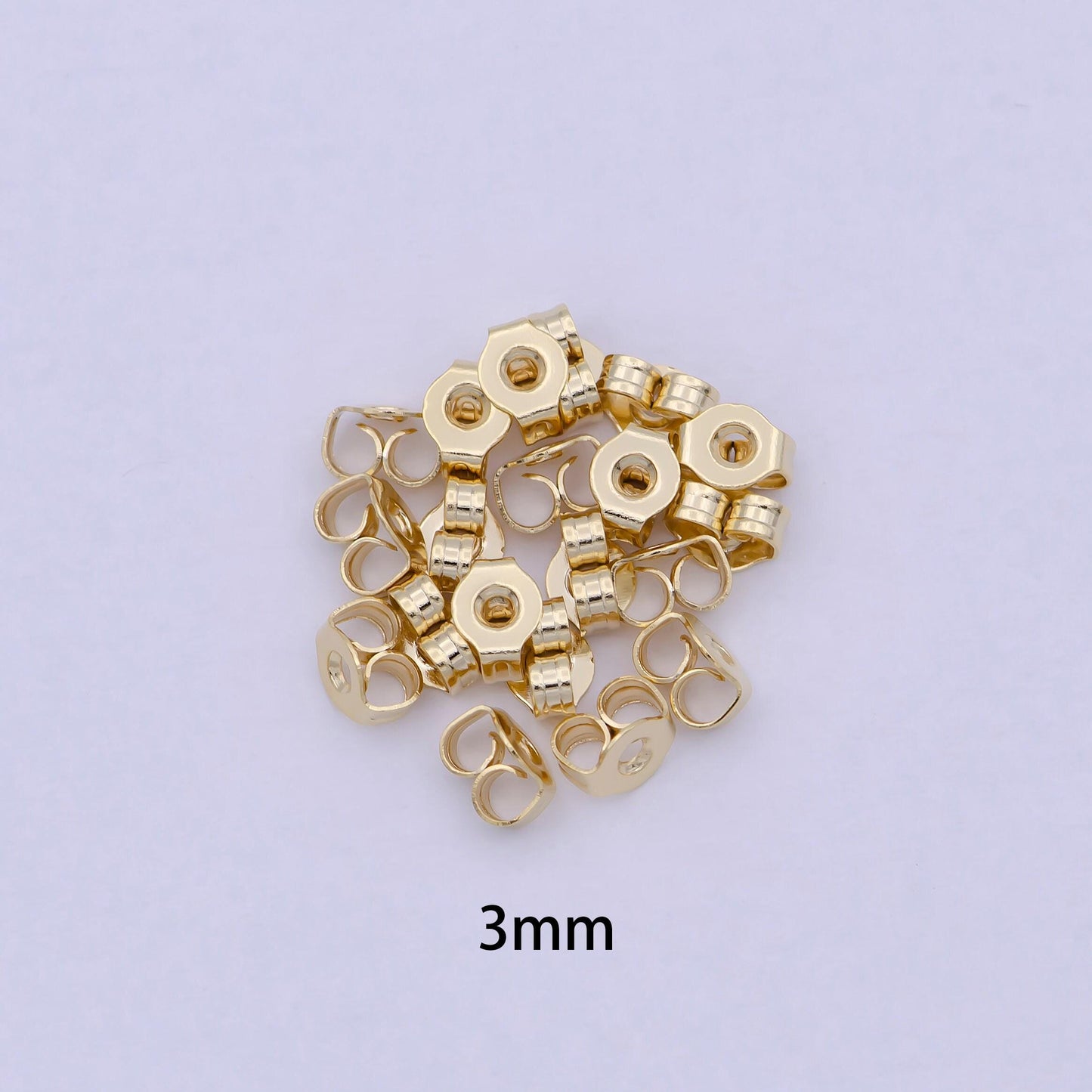 10 pair gold earring backs, earring stoppers, butterfly earring backs, clutch earring backs, jewelry finding k-595