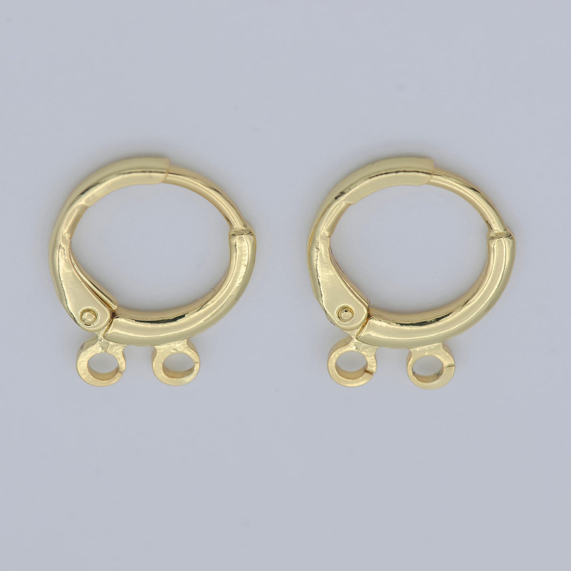 1pair gold hoop earring thin hoop earring supplies with open link for charm chandelier ring 3,4,5 holes for diy earring jewelry supp 1135