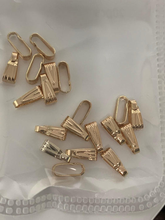 20x bail for pendant snap-on for pendant, clip on bail for necklace jewelry making bulk wholesale findings 18k 8.3x3mm, k-517