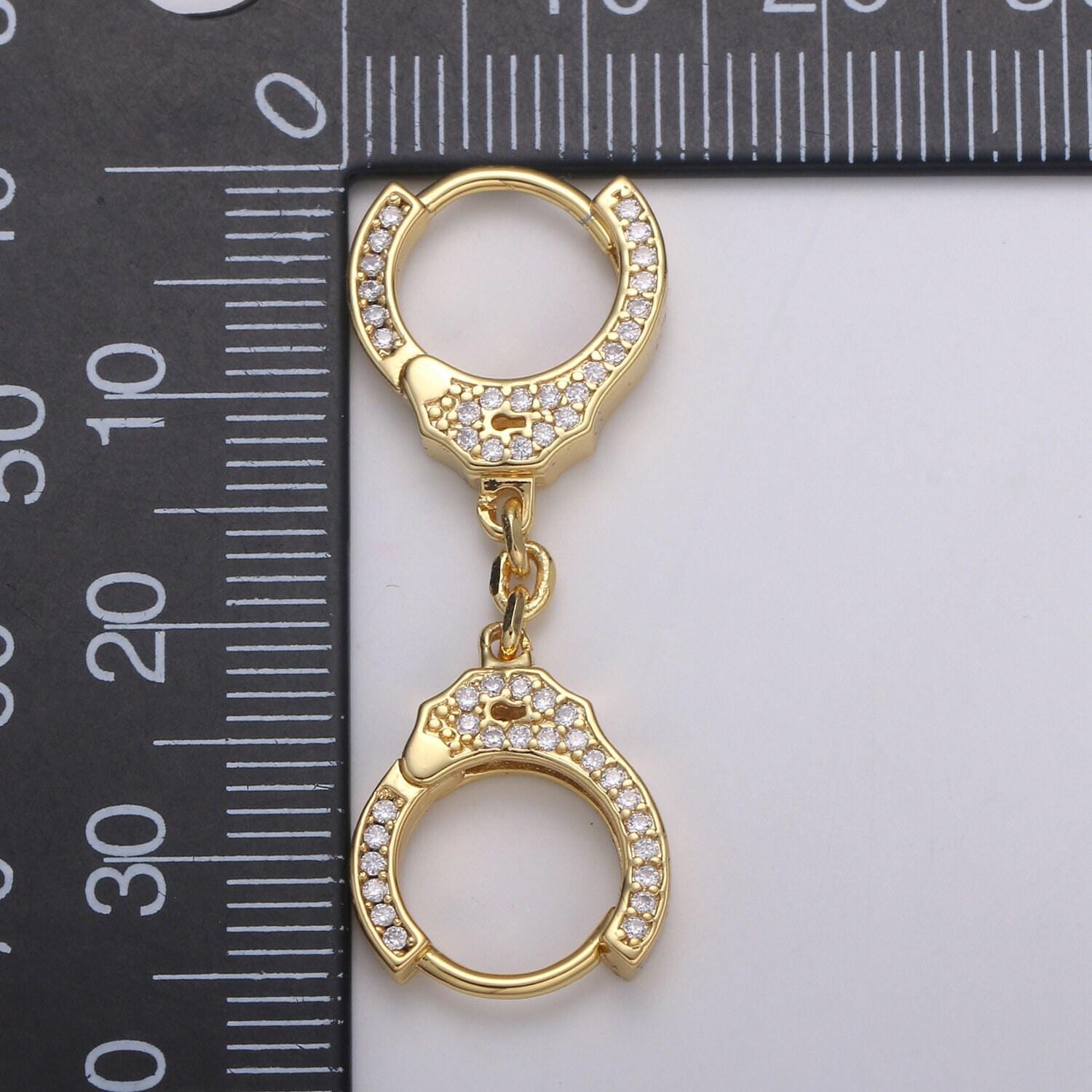 Dainty cubic gold filled hand cuff open key minimalist connector k-468