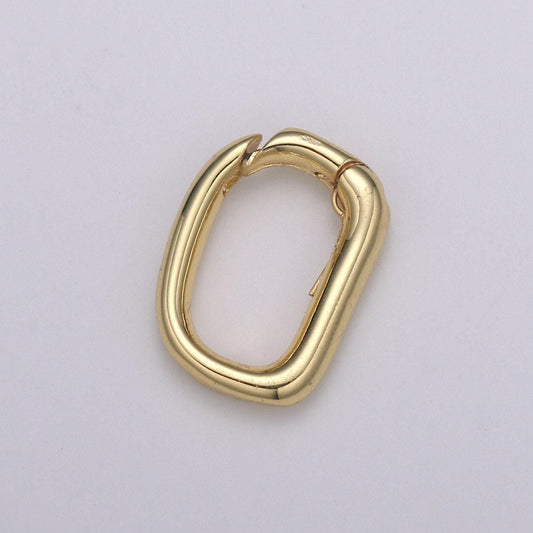 1pc small carabiner gold color spring push clasp, screw clasp d lock, interlocking oval lock clasp, supp-944