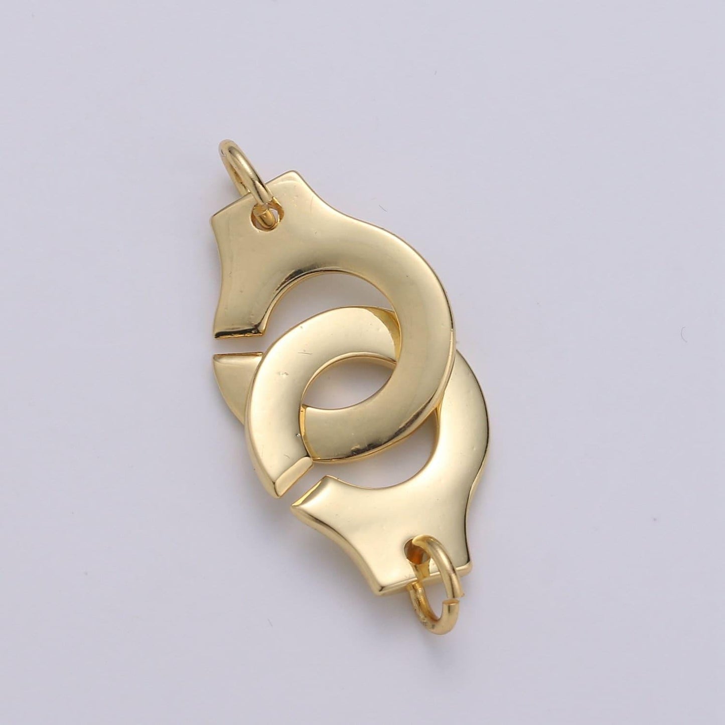 1 pair small round hook 24k gold connector wholesale double clasp forjewelry necklace bracelet anklet making size25.9mmx9.2mm,sup-403