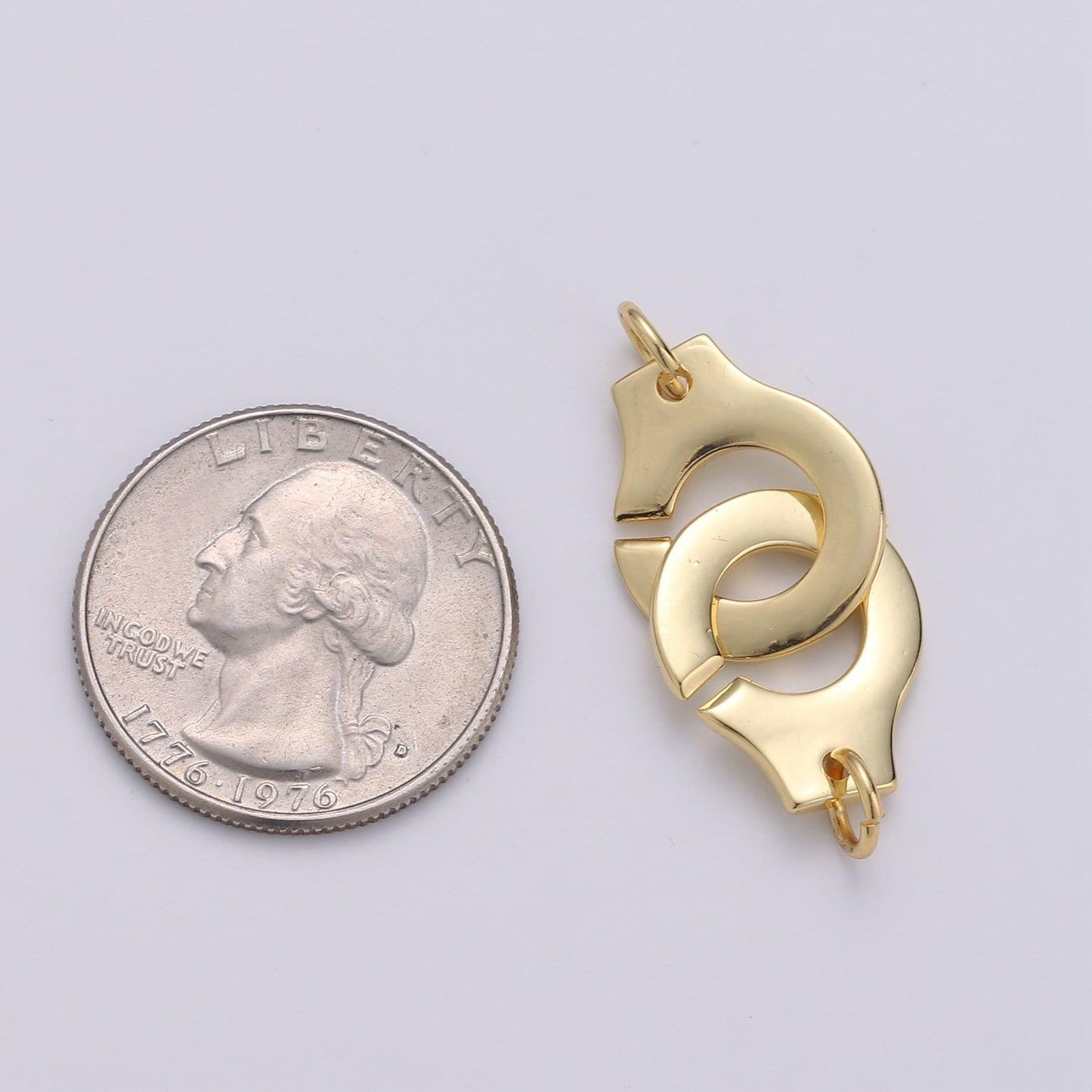 1 pair small round hook 24k gold connector wholesale double clasp forjewelry necklace bracelet anklet making size25.9mmx9.2mm,sup-403