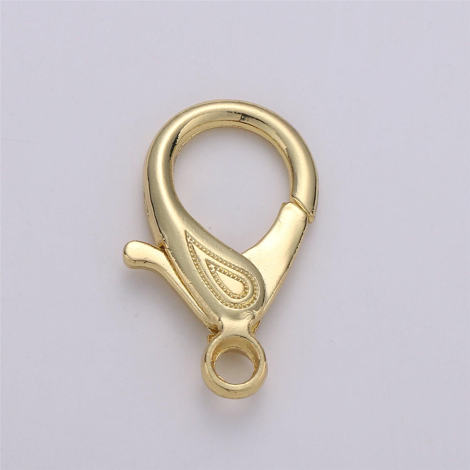 1pc wholesale lobster clasp 14k gold , lobster claw with jump ring for jewelry necklace bracelet anklet making, size 31mmx20mm, k-345