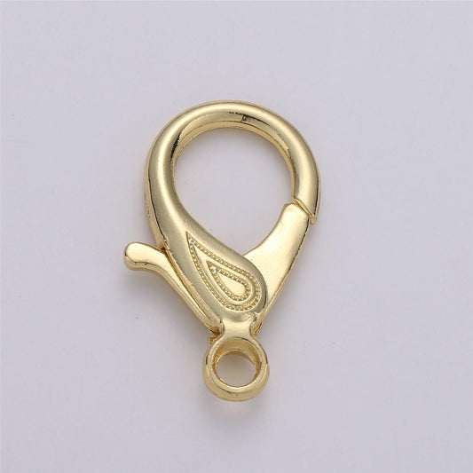 1pc wholesale lobster clasp 14k gold , lobster claw with jump ring for jewelry necklace bracelet anklet making, size 31mmx20mm, k-345