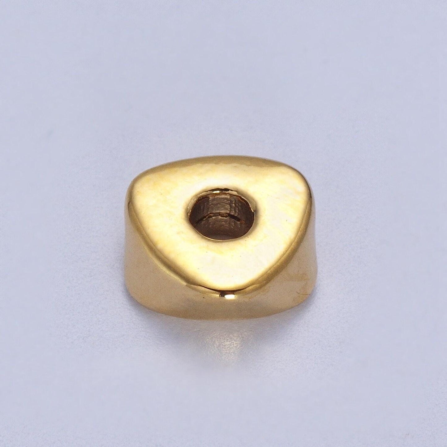 20x mini triangle beads, shiny gold slider beads, tiny bead spacers geometric beads silver triangle bead spacer for necklace bracelet