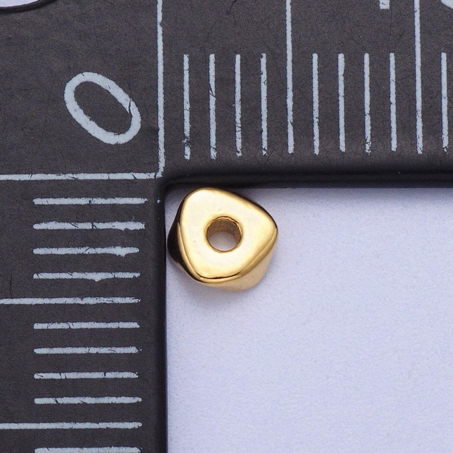 20x mini triangle beads, shiny gold slider beads, tiny bead spacers geometric beads silver triangle bead spacer for necklace bracelet