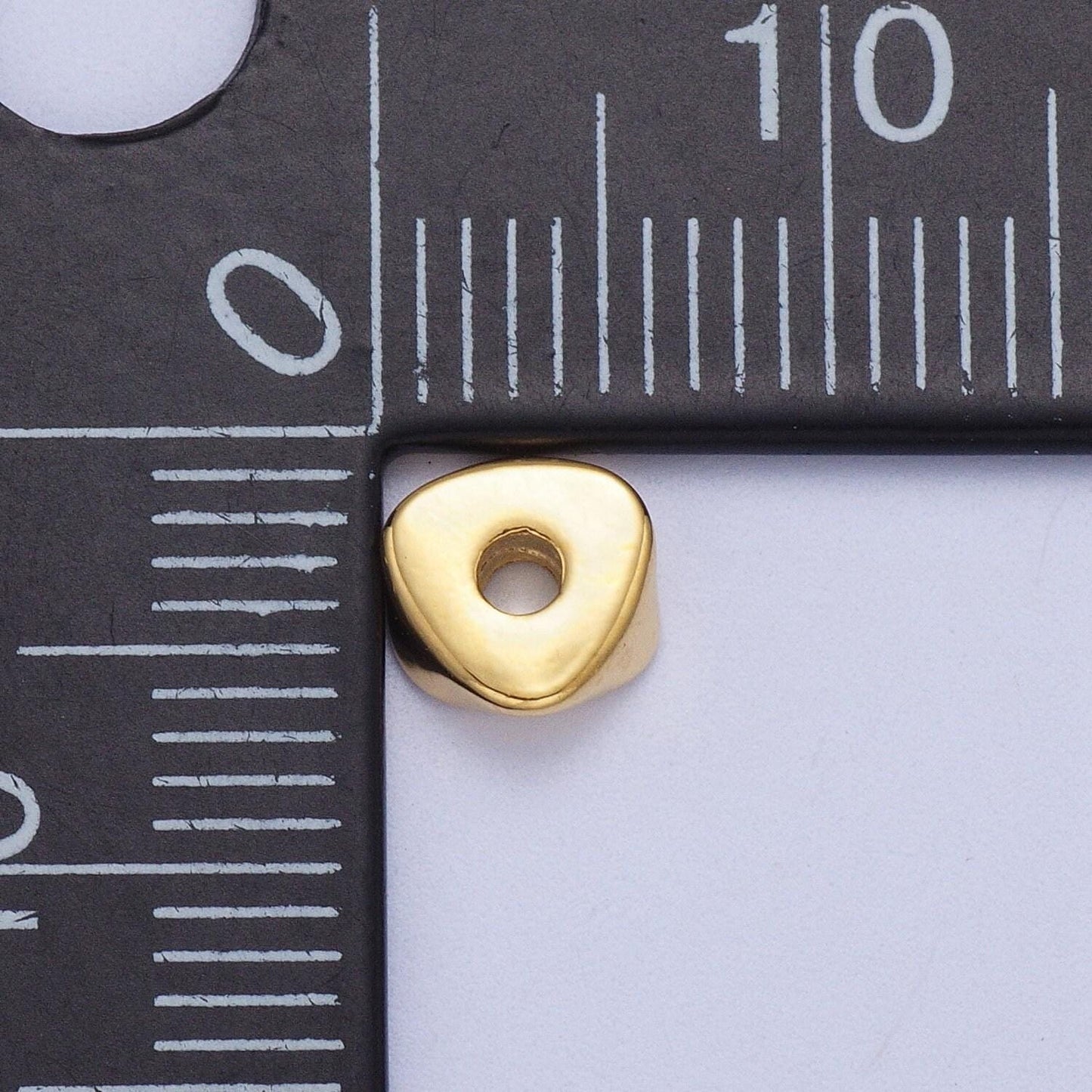 20x mini triangle beads, shiny gold slider beads, tiny bead spacers geometric beads silver triangle bead spacer for necklace bracelet
