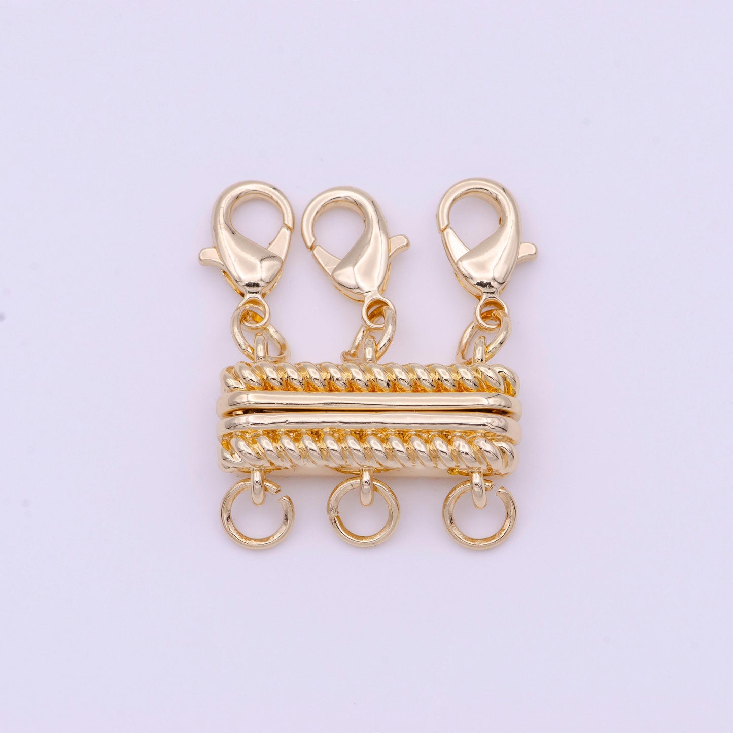 Gold layered necklace detangler, 2 / 3 detangler clasp, layering necklace spacer, multi strand necklace, untangling clasp for bracelet k-292