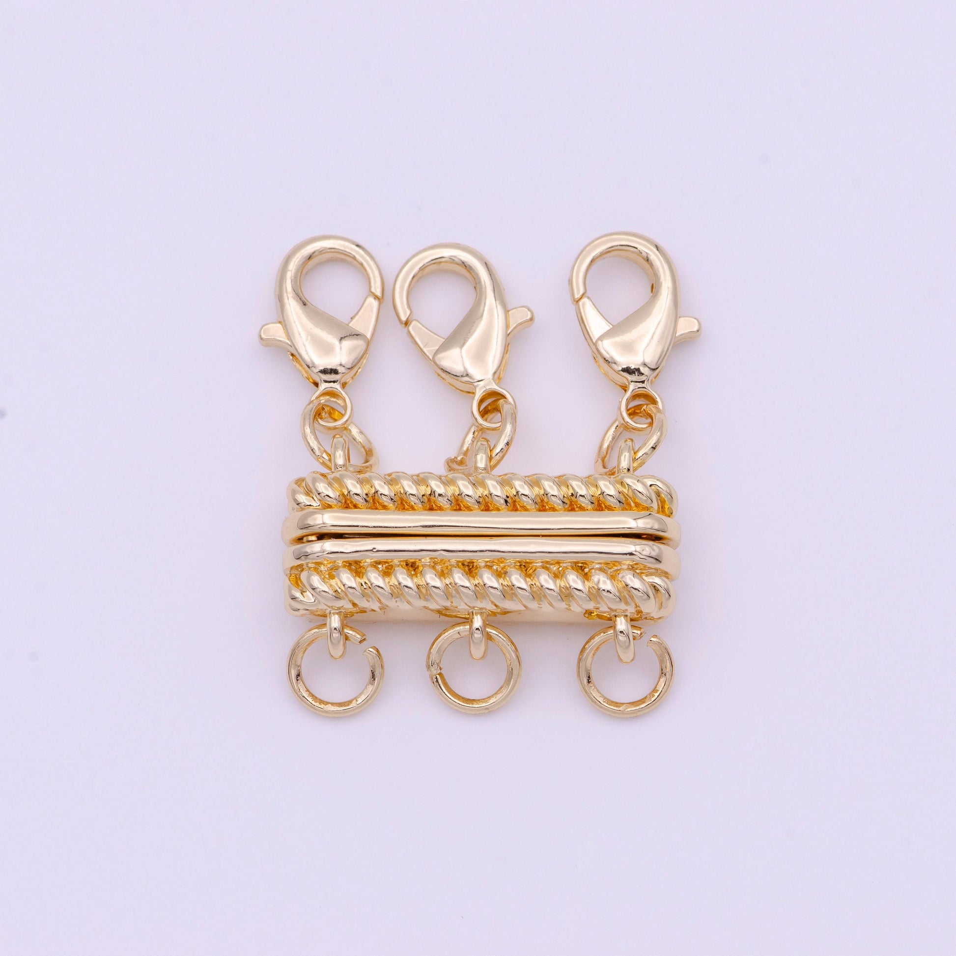 Gold layered necklace detangler, 2 / 3 detangler clasp, layering necklace spacer, multi strand necklace, untangling clasp for bracelet k-292