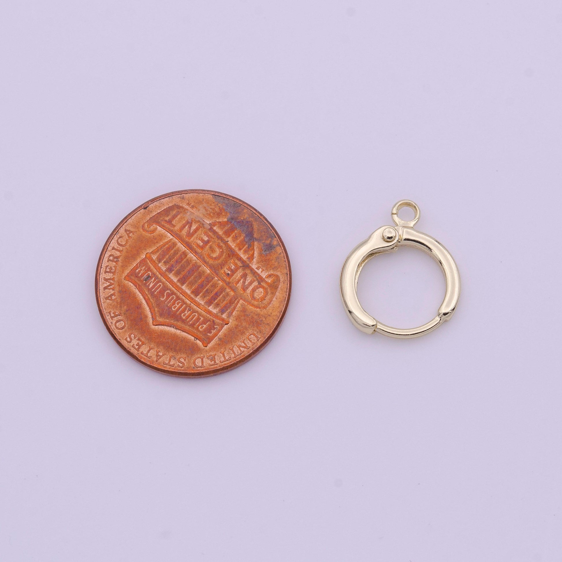 1 pair gold round huggies hoop lever back earring with open link for charm earring jewelry making k-293