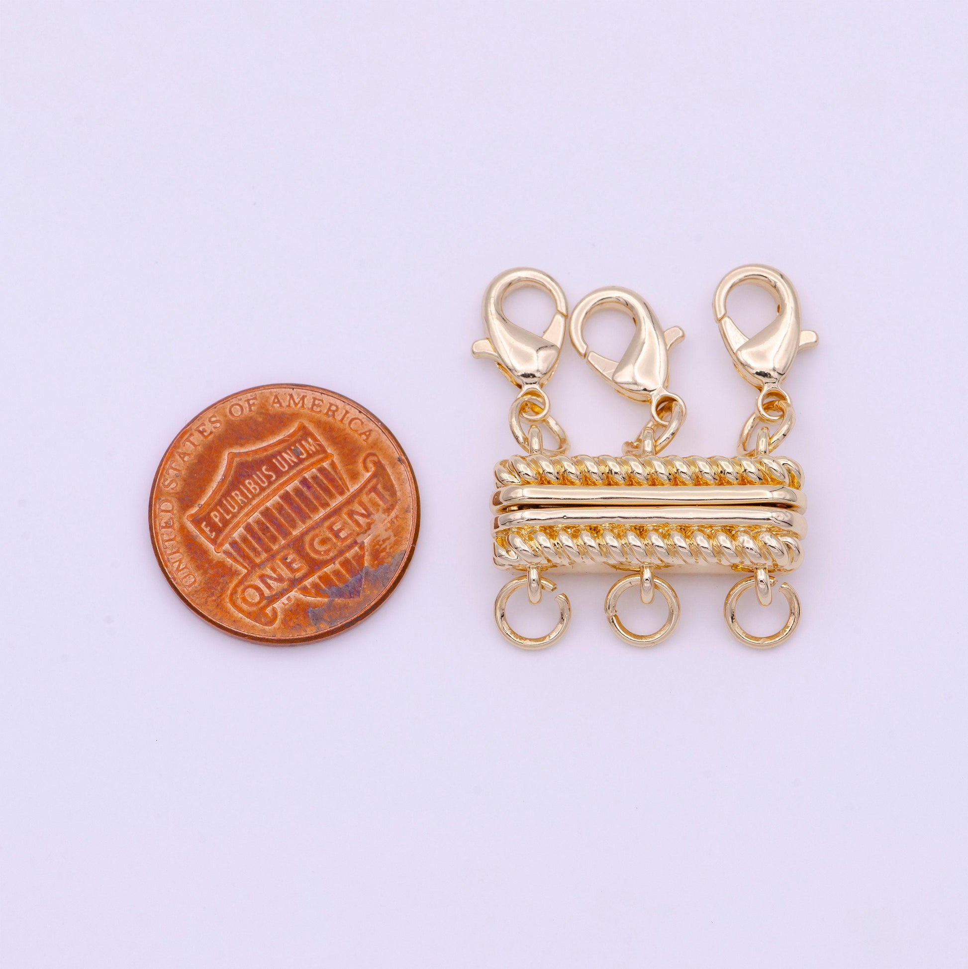 Gold layered necklace detangler, 2 / 3 detangler clasp, layering necklace spacer, multi strand necklace, untangling clasp for bracelet k-292