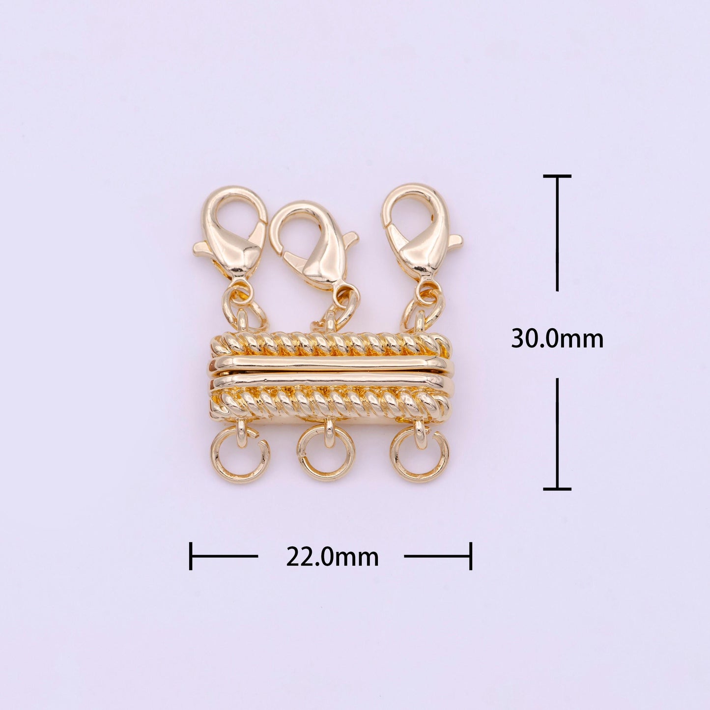 Gold layered necklace detangler, 2 / 3 detangler clasp, layering necklace spacer, multi strand necklace, untangling clasp for bracelet k-292