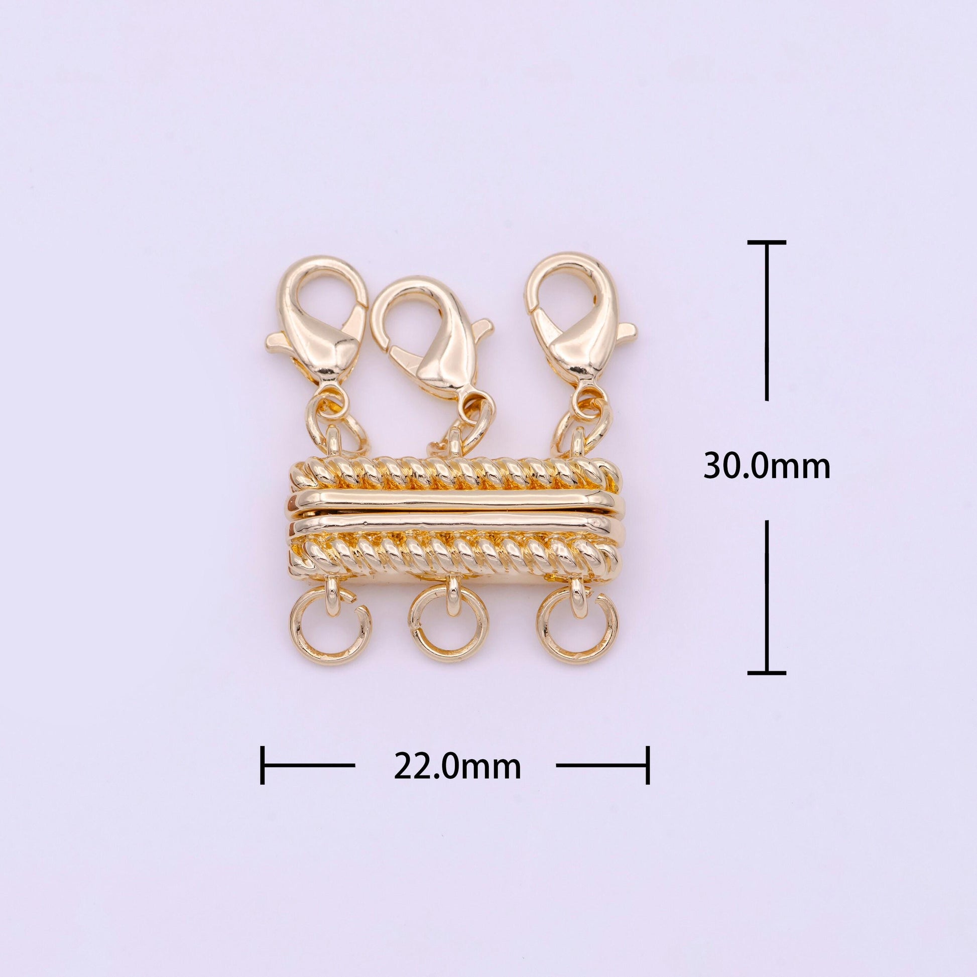 Gold layered necklace detangler, 2 / 3 detangler clasp, layering necklace spacer, multi strand necklace, untangling clasp for bracelet k-292