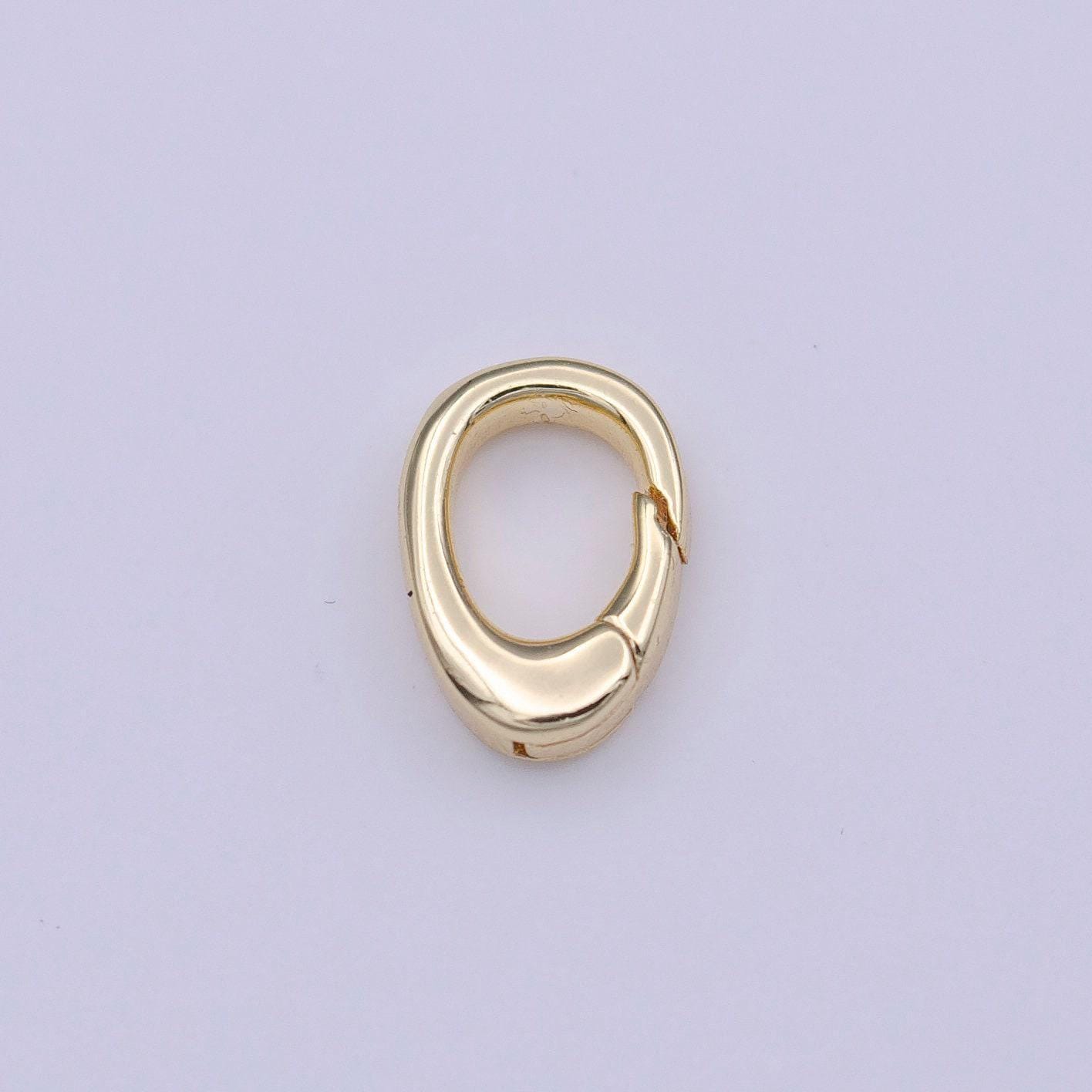 Tiny gold spring gate ring, push gate ring 6.7x9.4mm tear drop ring charm holder gold clasp for jewelry clasp k-286