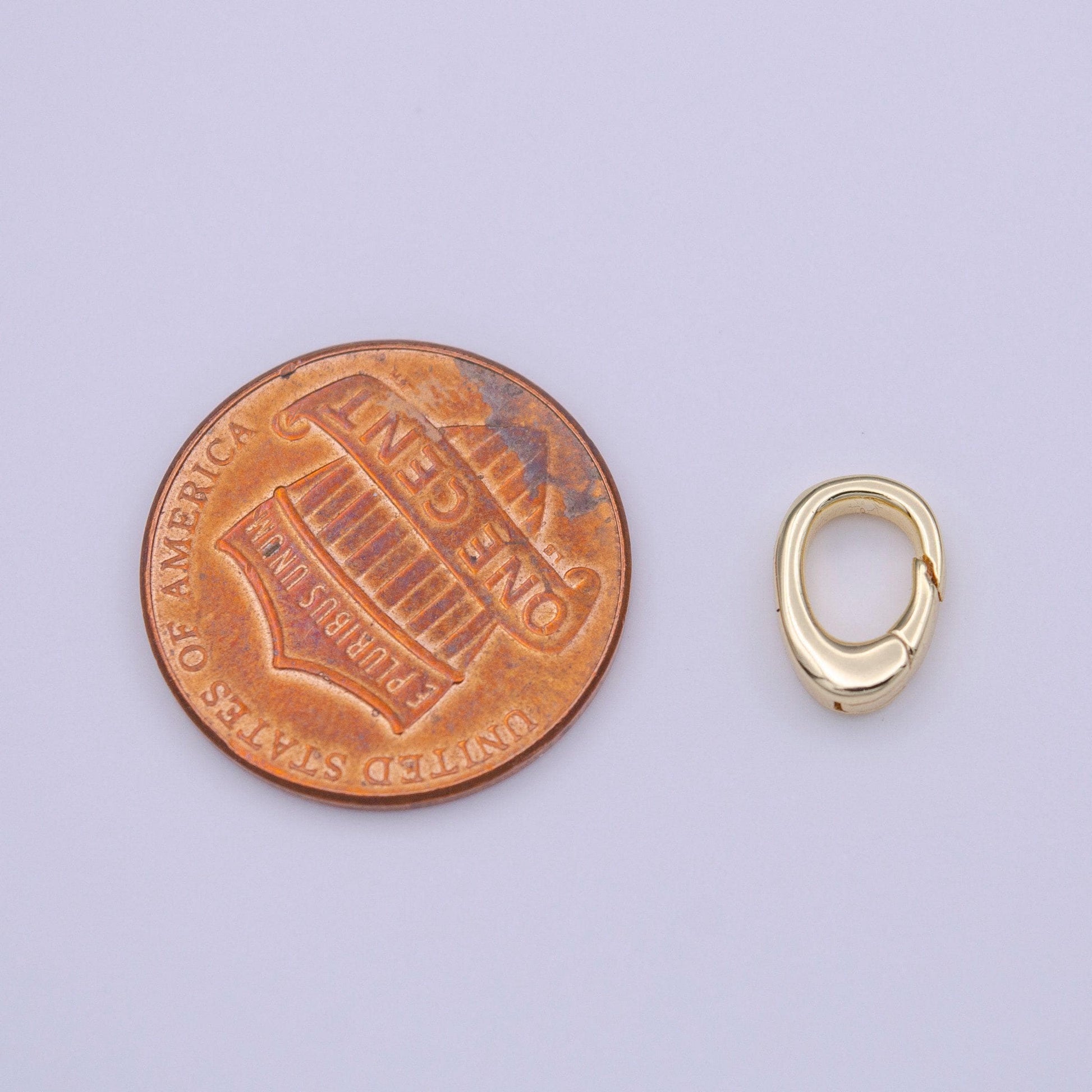 Tiny gold spring gate ring, push gate ring 6.7x9.4mm tear drop ring charm holder gold clasp for jewelry clasp k-286