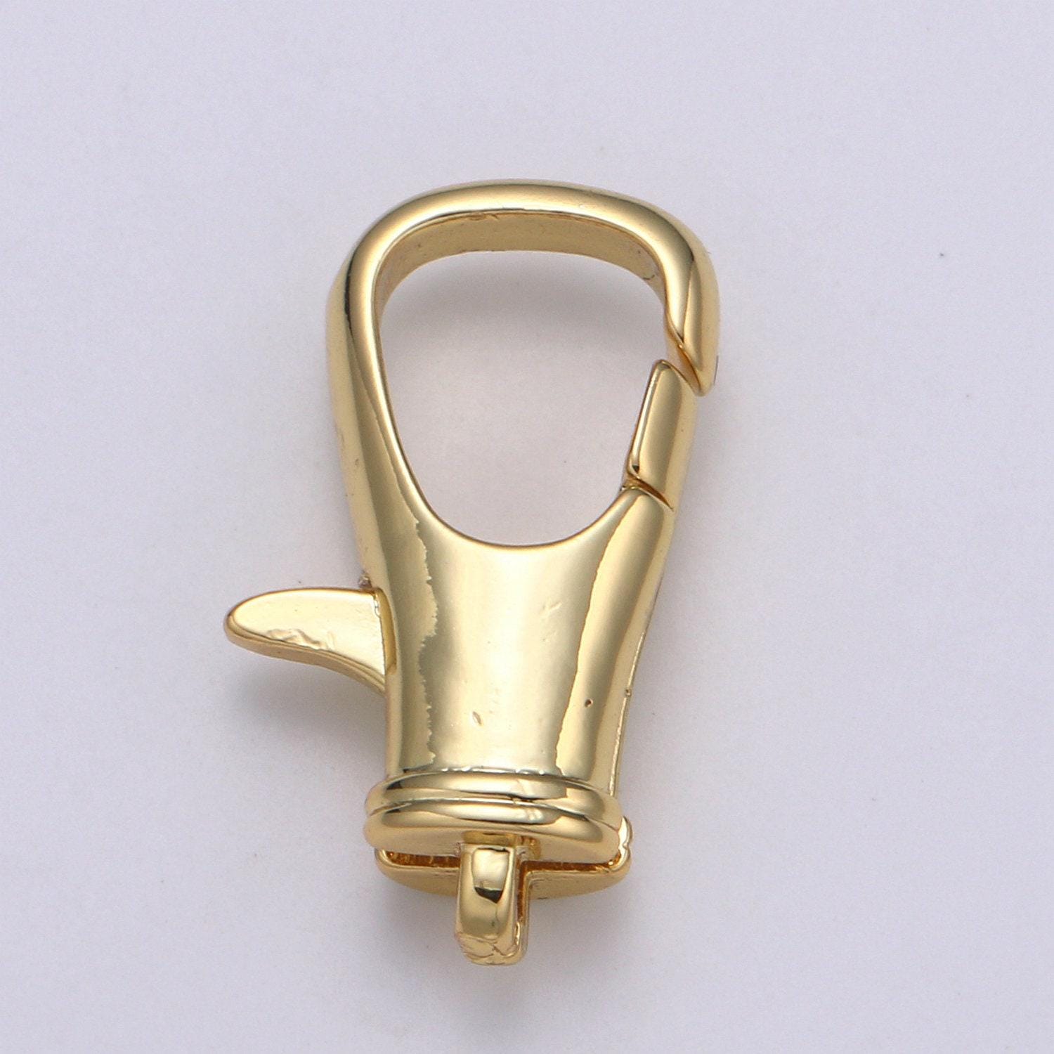 1pc wholesale lobster clasp 24k gold , bucket pail lobster claw for jewelry making, size 19.6mmx12.1mm, supp-1117