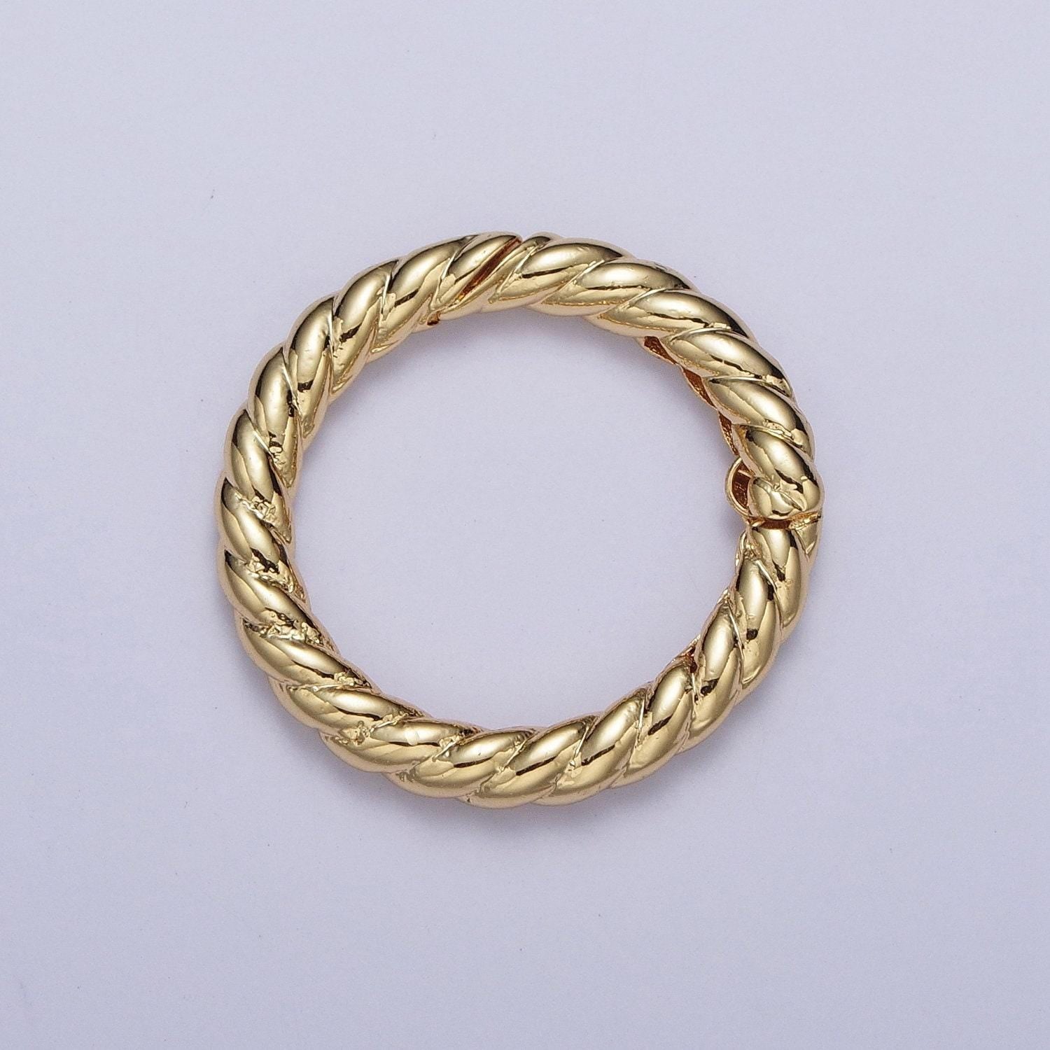1 pc twisted gold spring gate ring 22mm marine rope push gate ring, charm holder clasp for connector, wristlet holder k-128 k-240