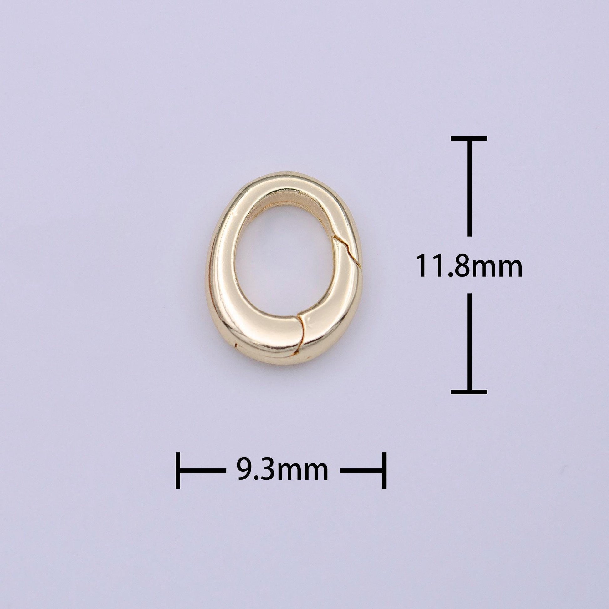 Tiny gold spring gate ring, push gate ring 11.8x9.3mm oval ring charm holder gold clasp for jewelry clasp k-238