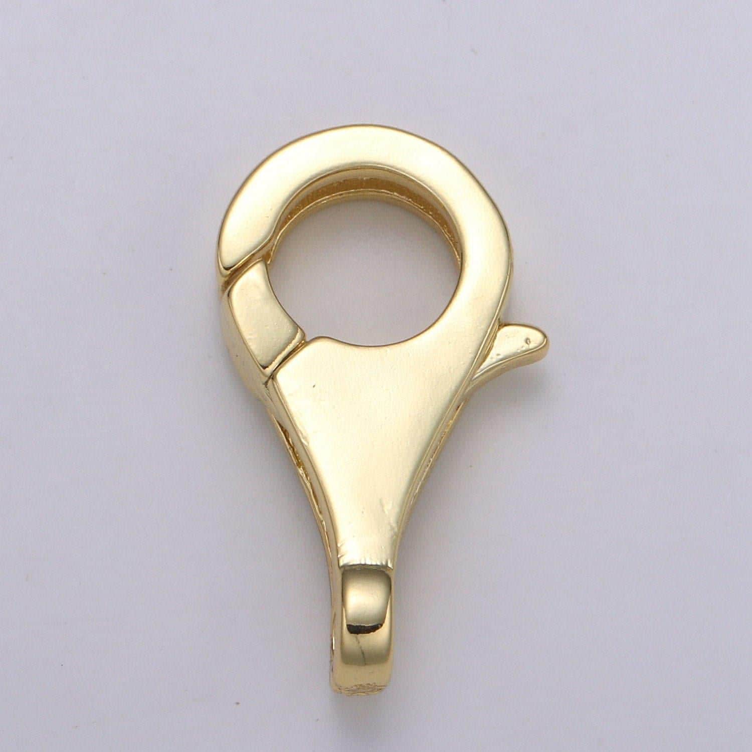 1pc wholesale lobster clasp 24k gold , slender lobster claw for jewelry making, size 20.1mmx11.1mm, supp-1115